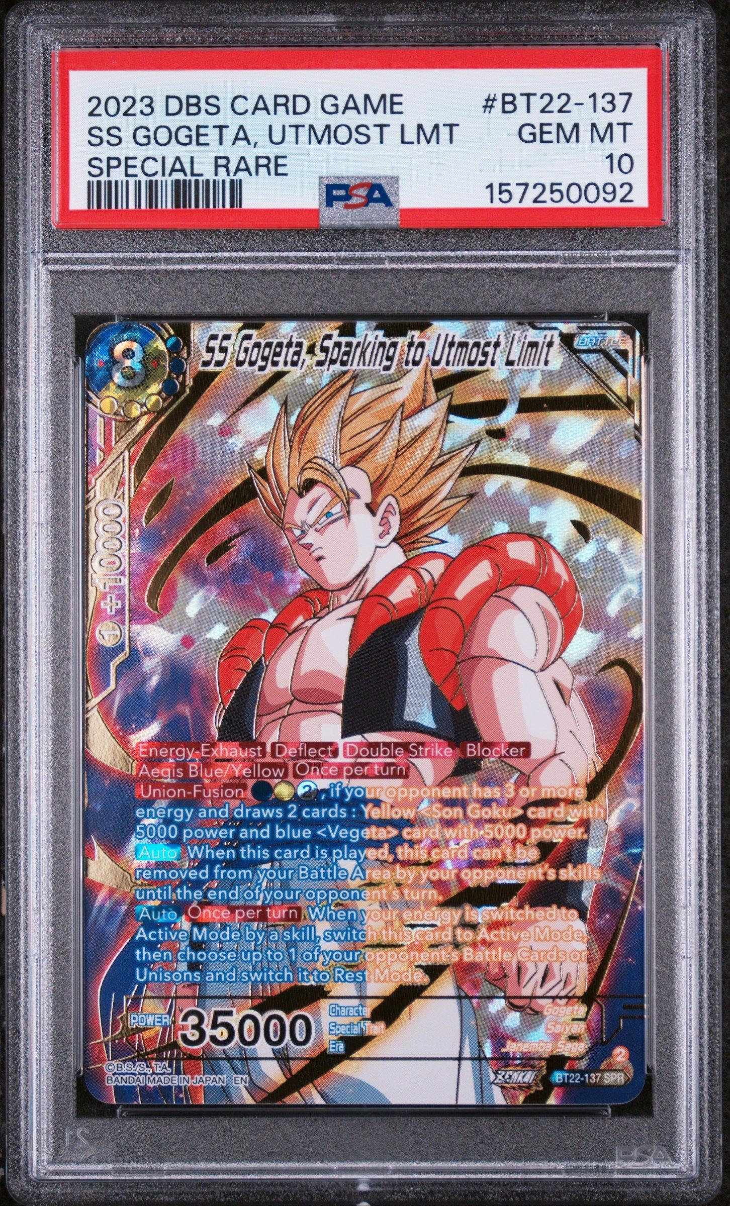 dragon ball yugioh cards Super Fusion World Gotenks SB02-022 PSA 10 I turned Vegito into a