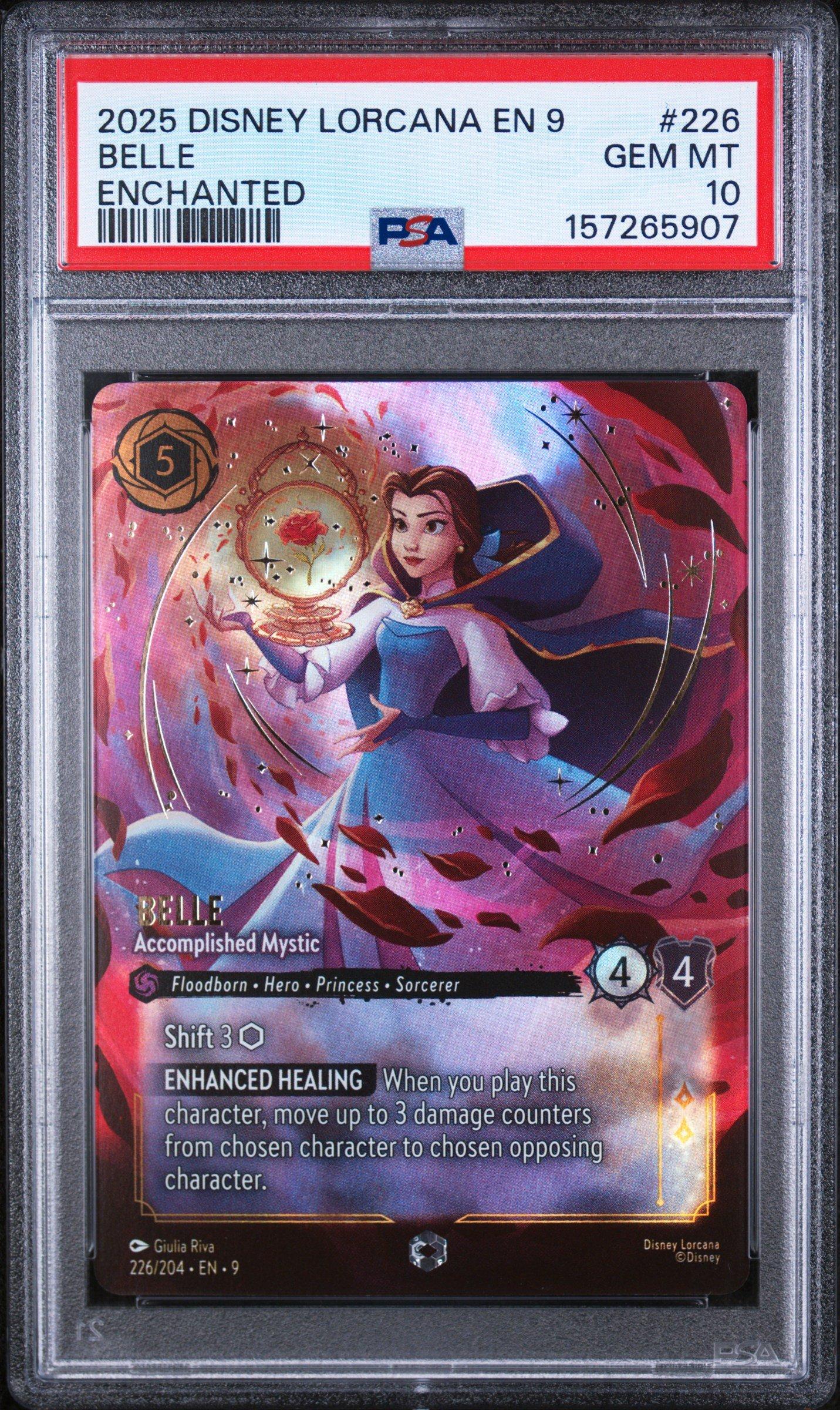 ドイツ語 Lorcana Belle Enchanted PSA 9 2025 Disney Lorcana En 9-fabled 226 Belle - Accomplished Mystic