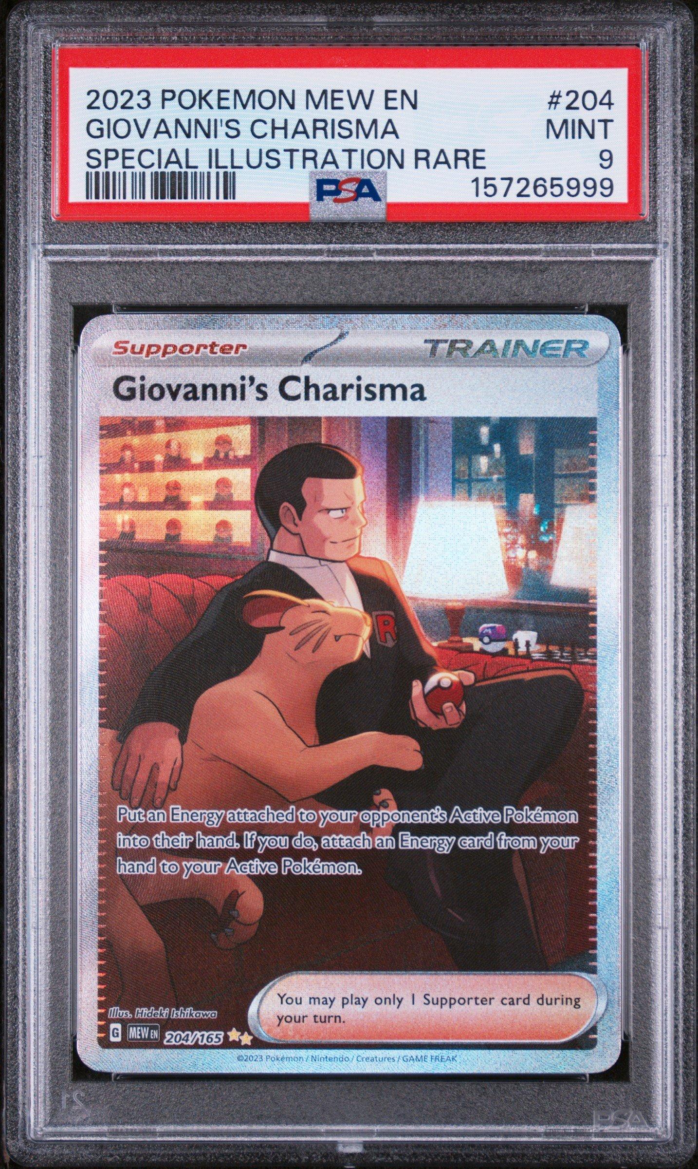 giovanni's exile pokemon card value - 174/214 - Uncommon proof acrylic case and featuring a striking image of the captivating character 2023 Pokemon Mew En-151 204