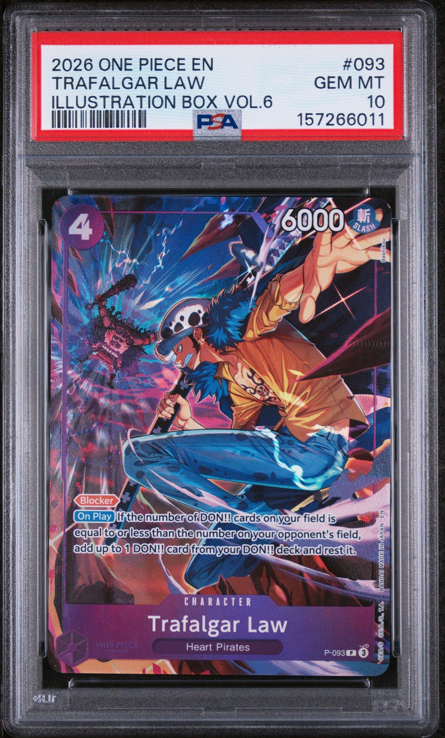 2026 One Piece Promos 093 Trafalgar Law Illustration Box Vol.6 PSA