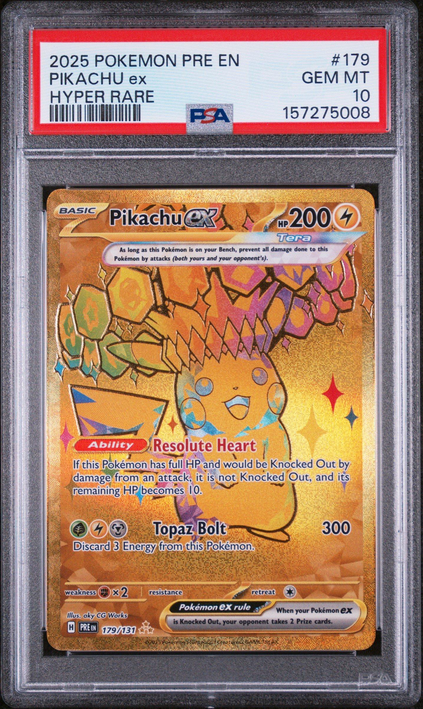 2025 Pokemon Pre En-prismatic Evolutions 179 Pikachu Ex Hyper Rare