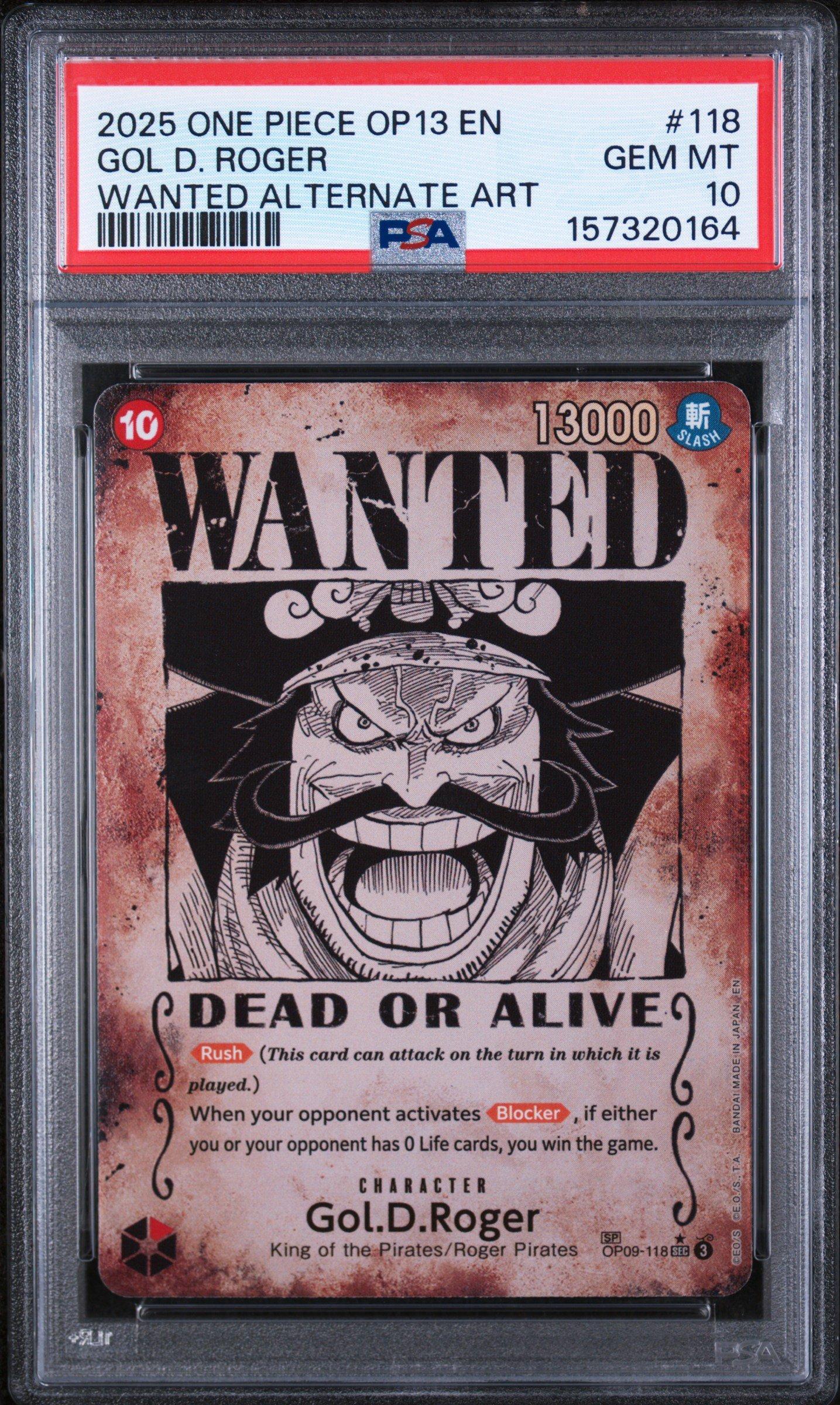 PSA9 2025 ワンピース OP 13 JP ゴールド・D・ロジャー 2025 One Piece Op13-carrying On His Will 118 Gol D. Roger Wanted