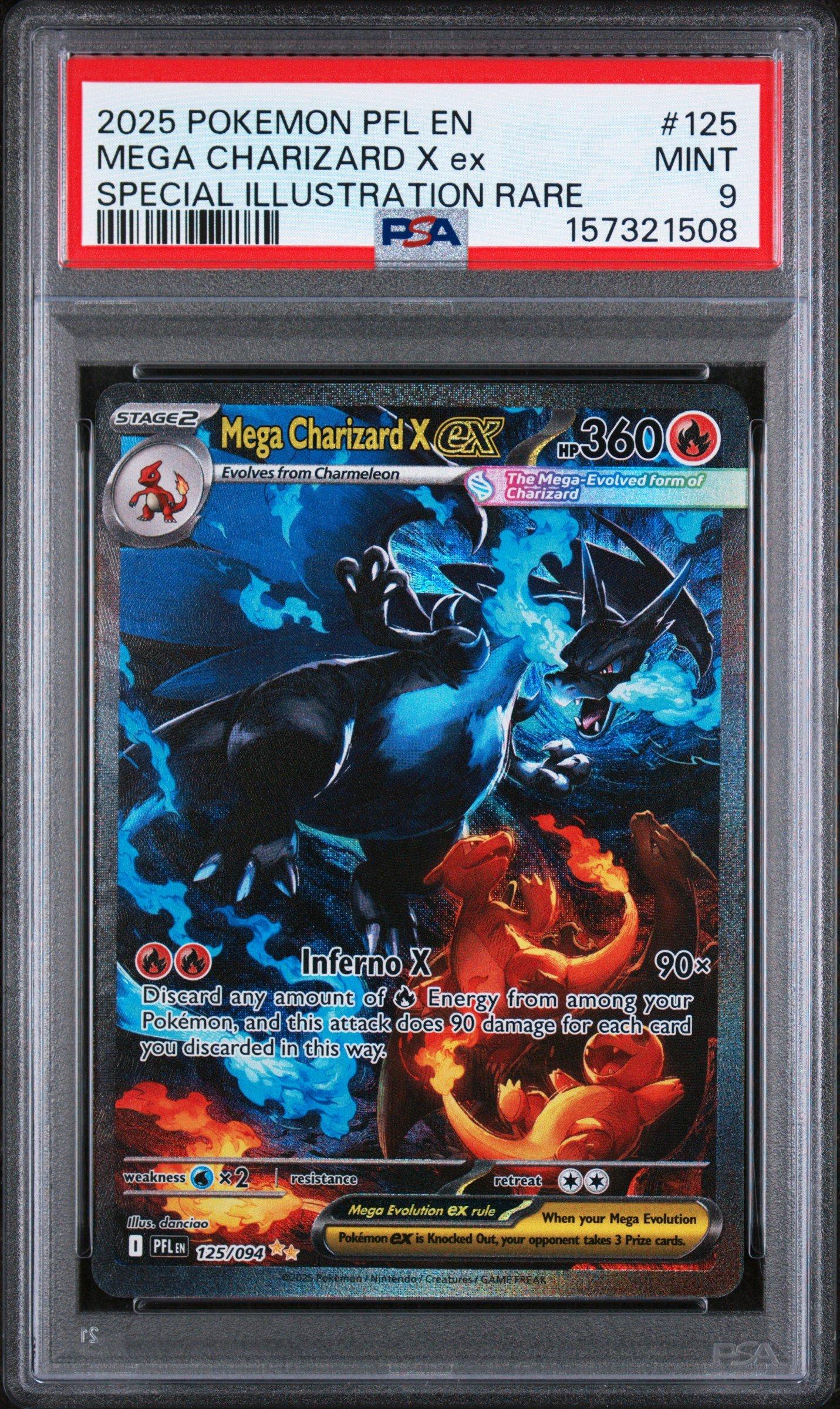 2025 Pokemon Pfl En-phantasmal Flames 125 Mega Charizard X Ex