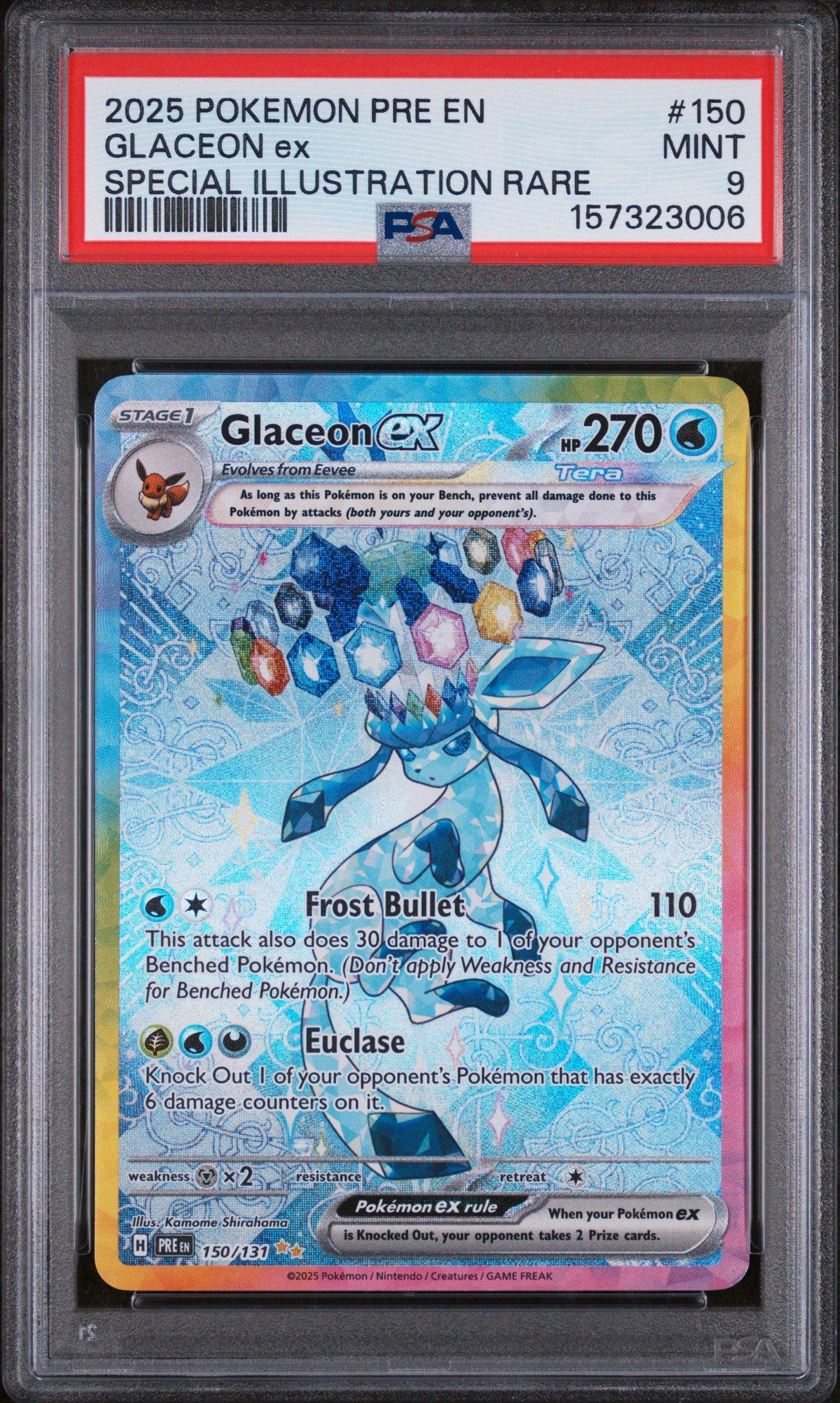 2025 Pokemon Pre En-prismatic Evolutions 150 Glaceon Ex Special