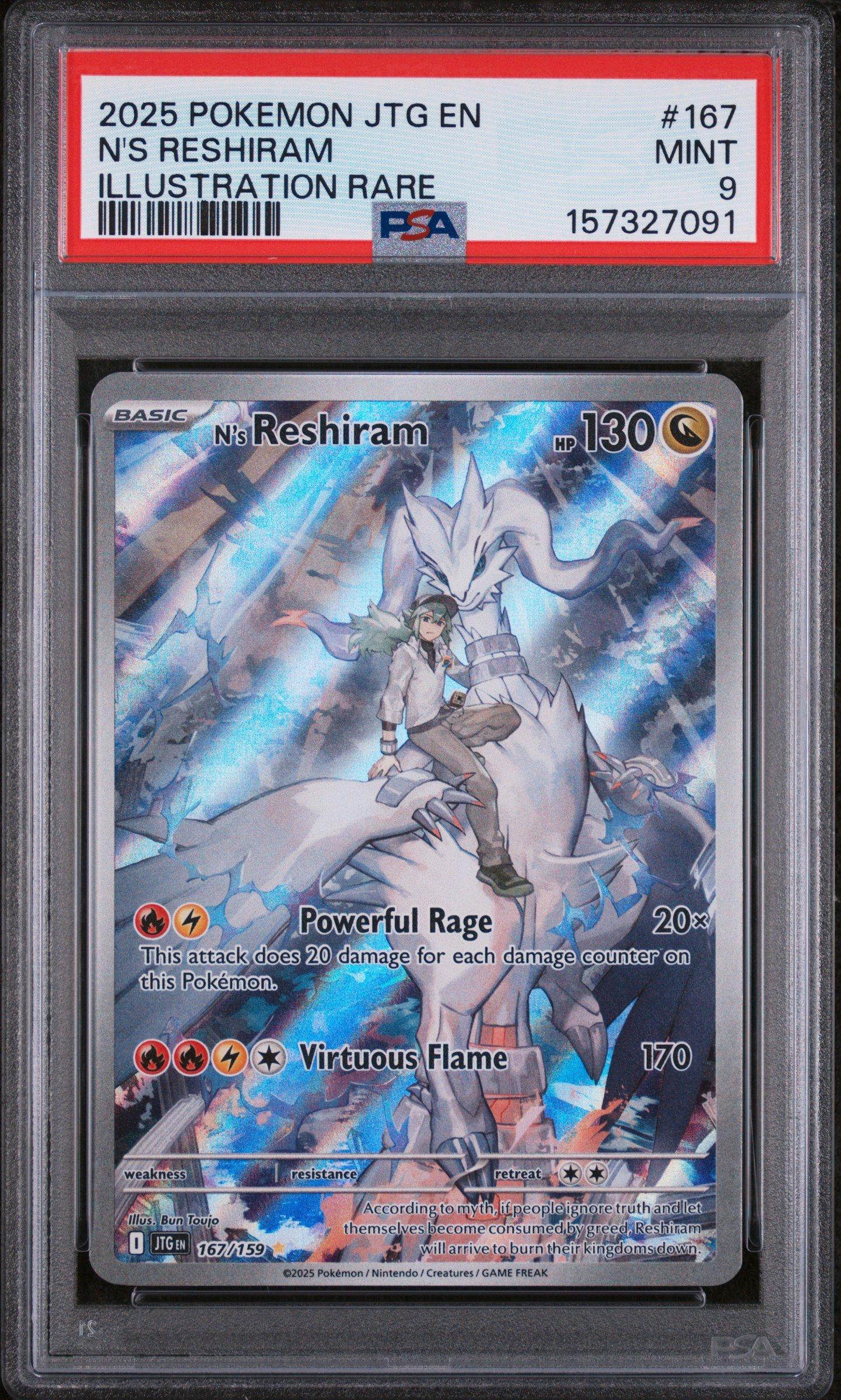 2025 Pokemon Jtg En-journey Together 167 N's Reshiram Illustration