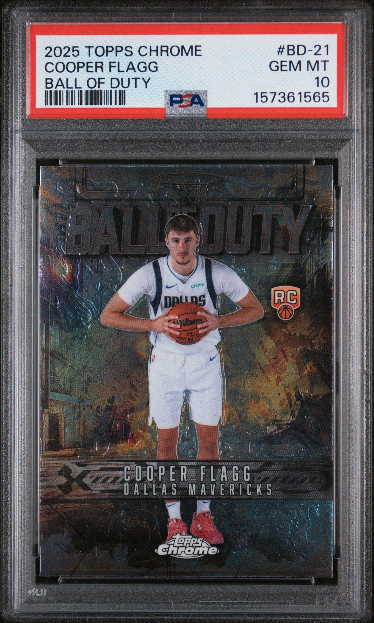 2025 Topps Chrome Ball Of Duty Bd-21 Cooper Flagg PSA 10 Graded 