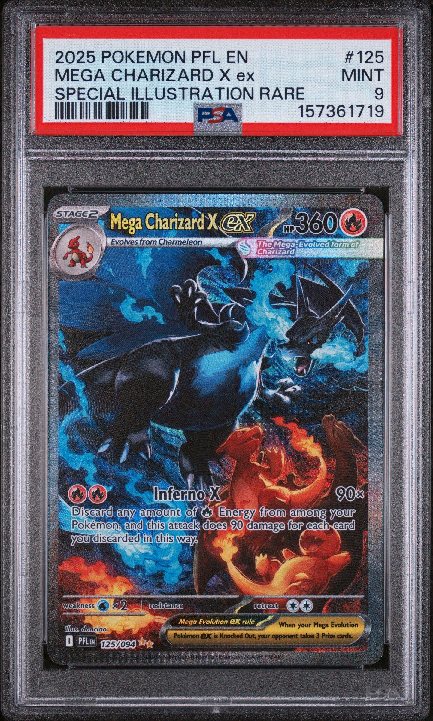 2025 Pokemon Pfl En-phantasmal Flames 125 Mega Charizard X Ex