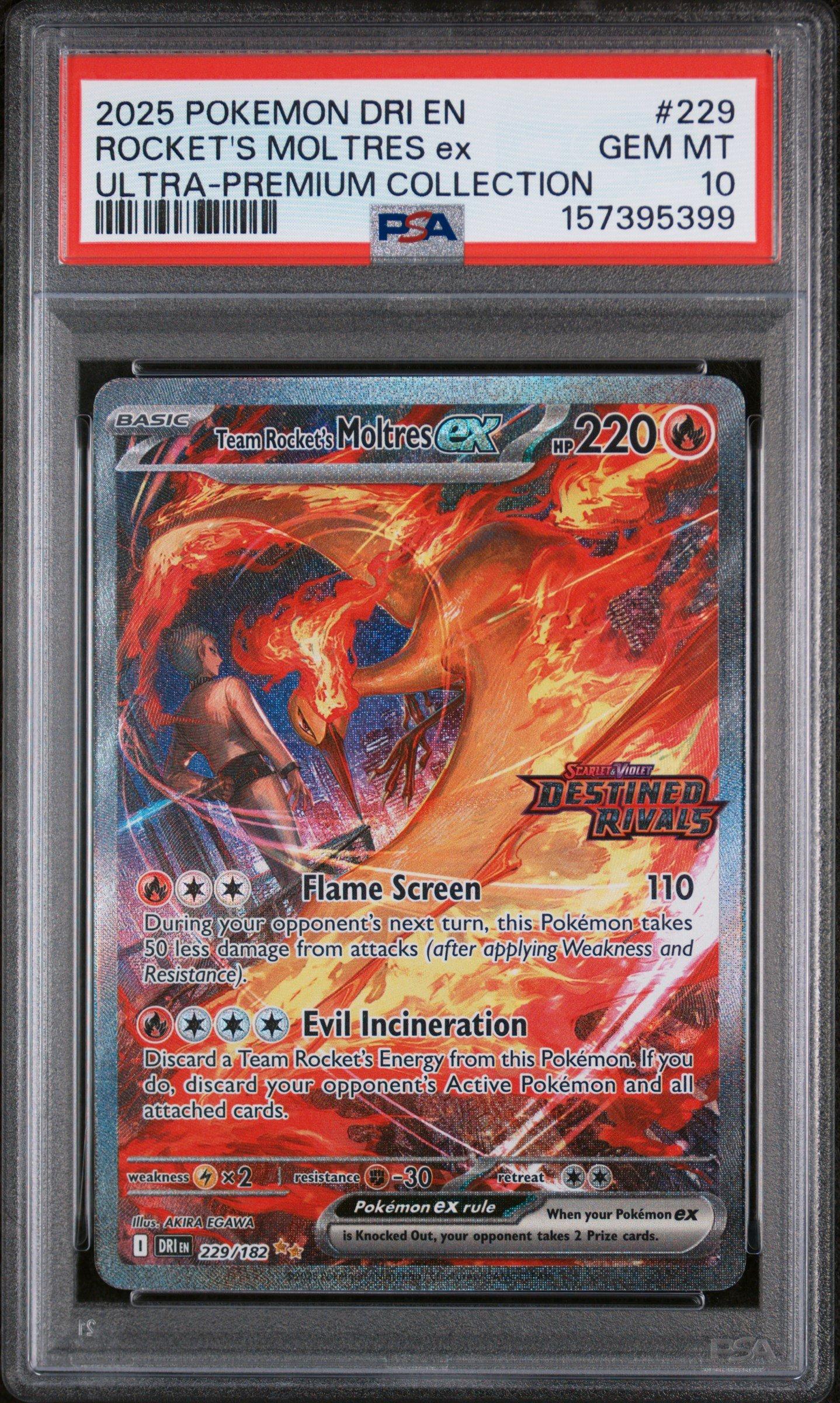 2025 Pokemon Dri En-destined Rivals 229 Team Rocket's Moltres Ex