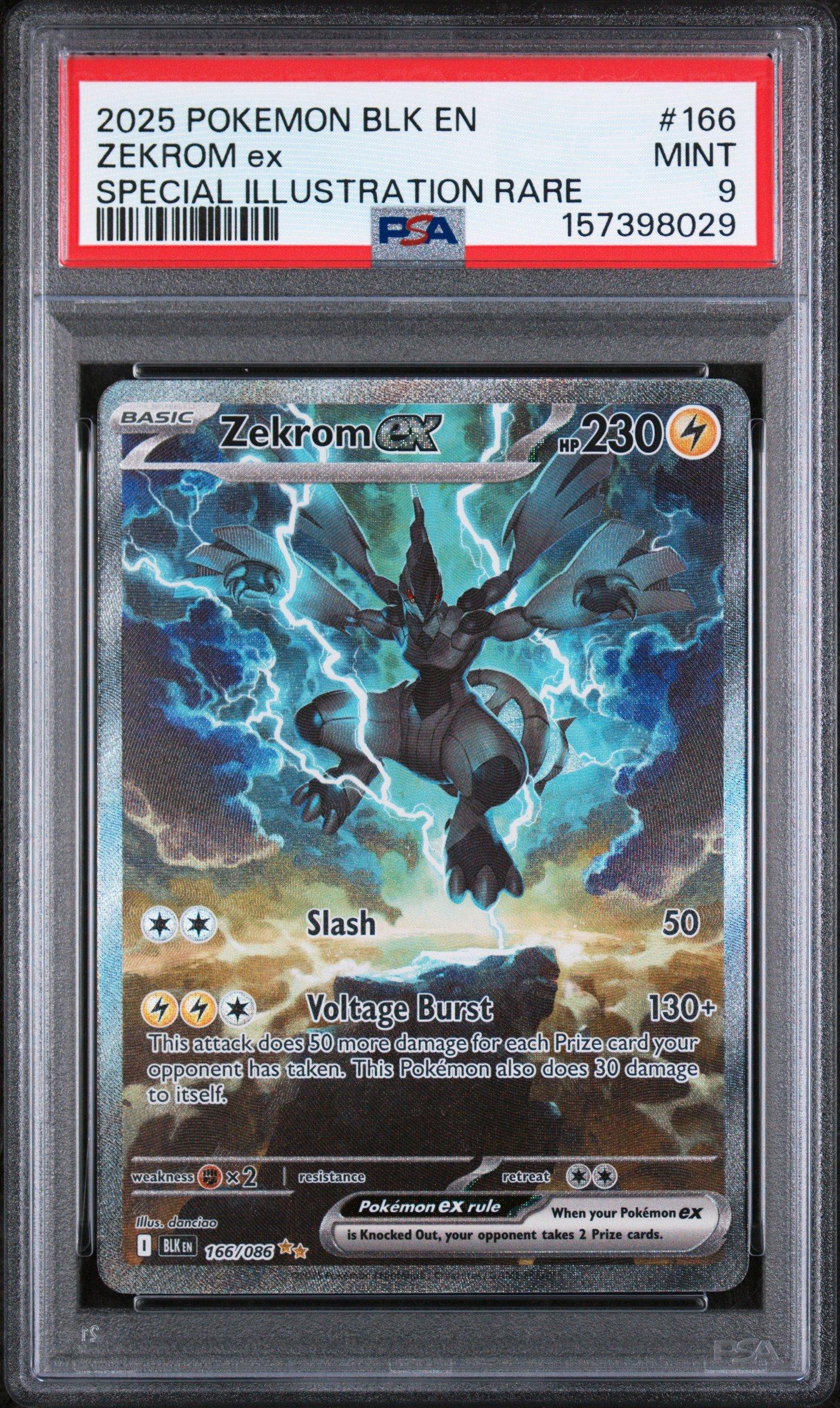 2025 Pokemon Blk En-black Bolt 166 Zekrom Ex Special Illustration