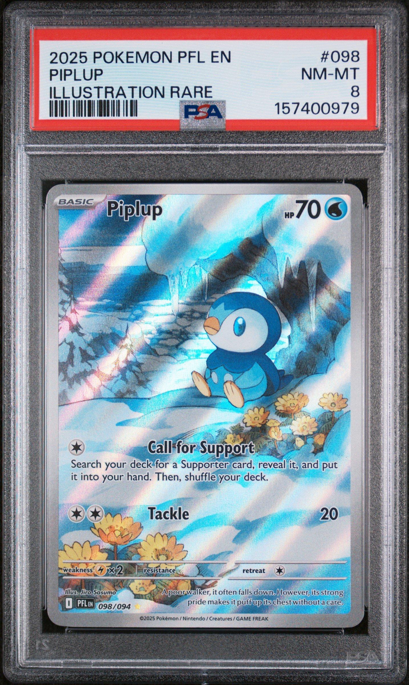 2025 ポケモンカード Piplup #085 ART RARE 2025 Pokemon Pfl En-phantasmal Flames 098 Piplup Illustration Rare