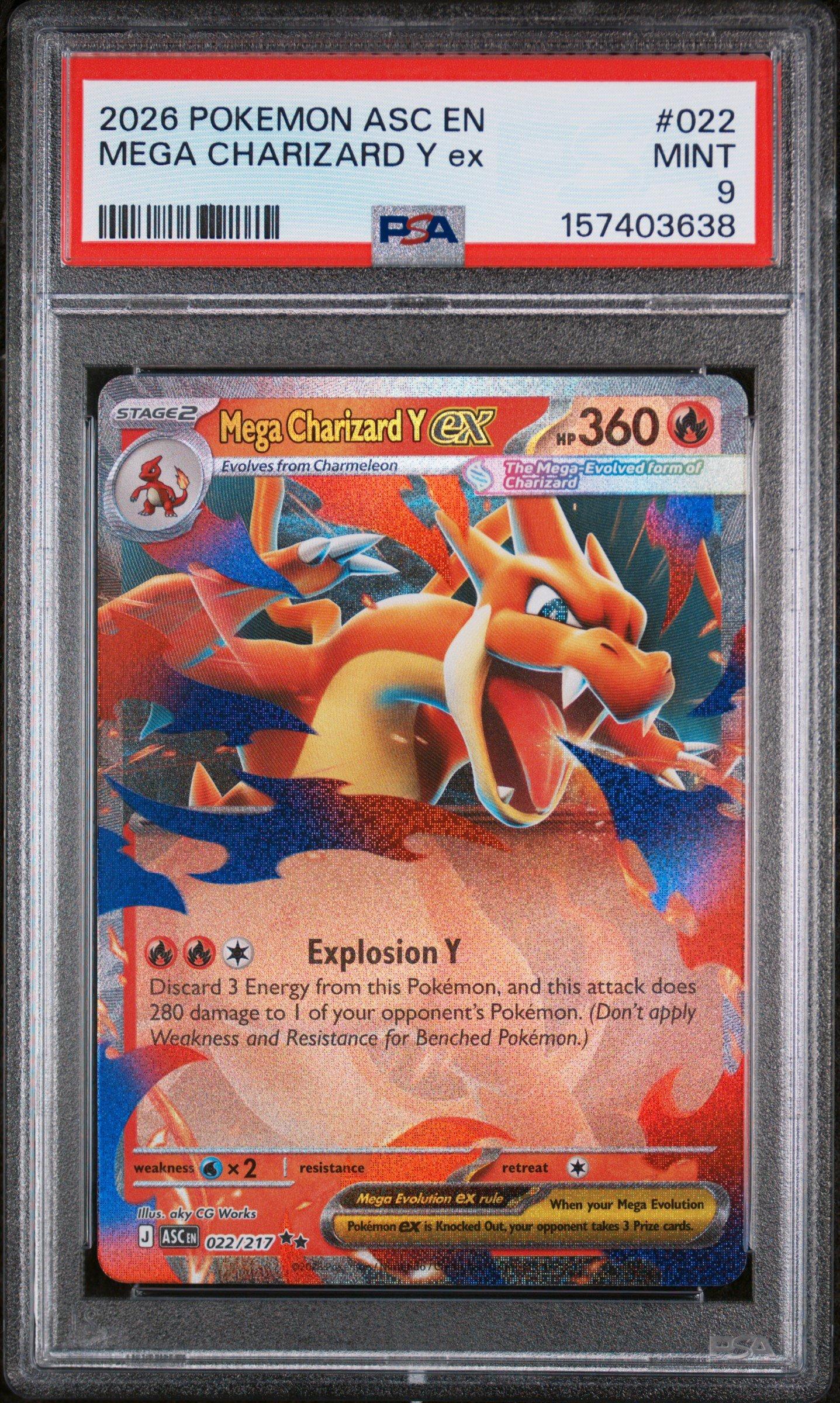 2026 ポケモンカード Mega Charizard Y ex PSA 9 2026 Pokemon Asc En-ascended Heroes 022 Mega Charizard Y Ex PSA 9