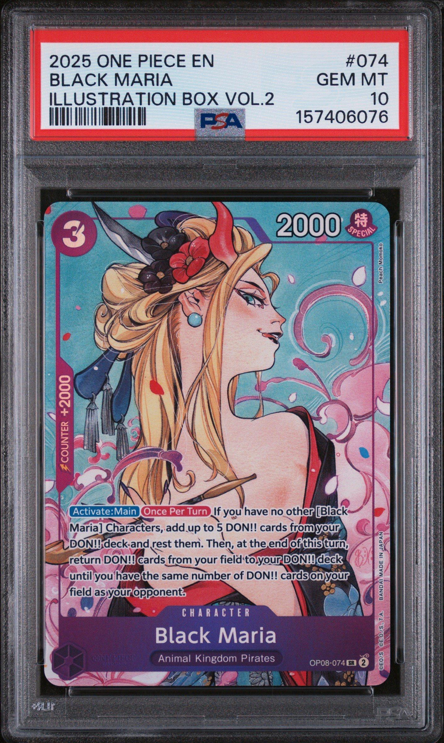 2025 One Piece Promos 074 Black Maria Illustration Box Vol.2 PSA 10