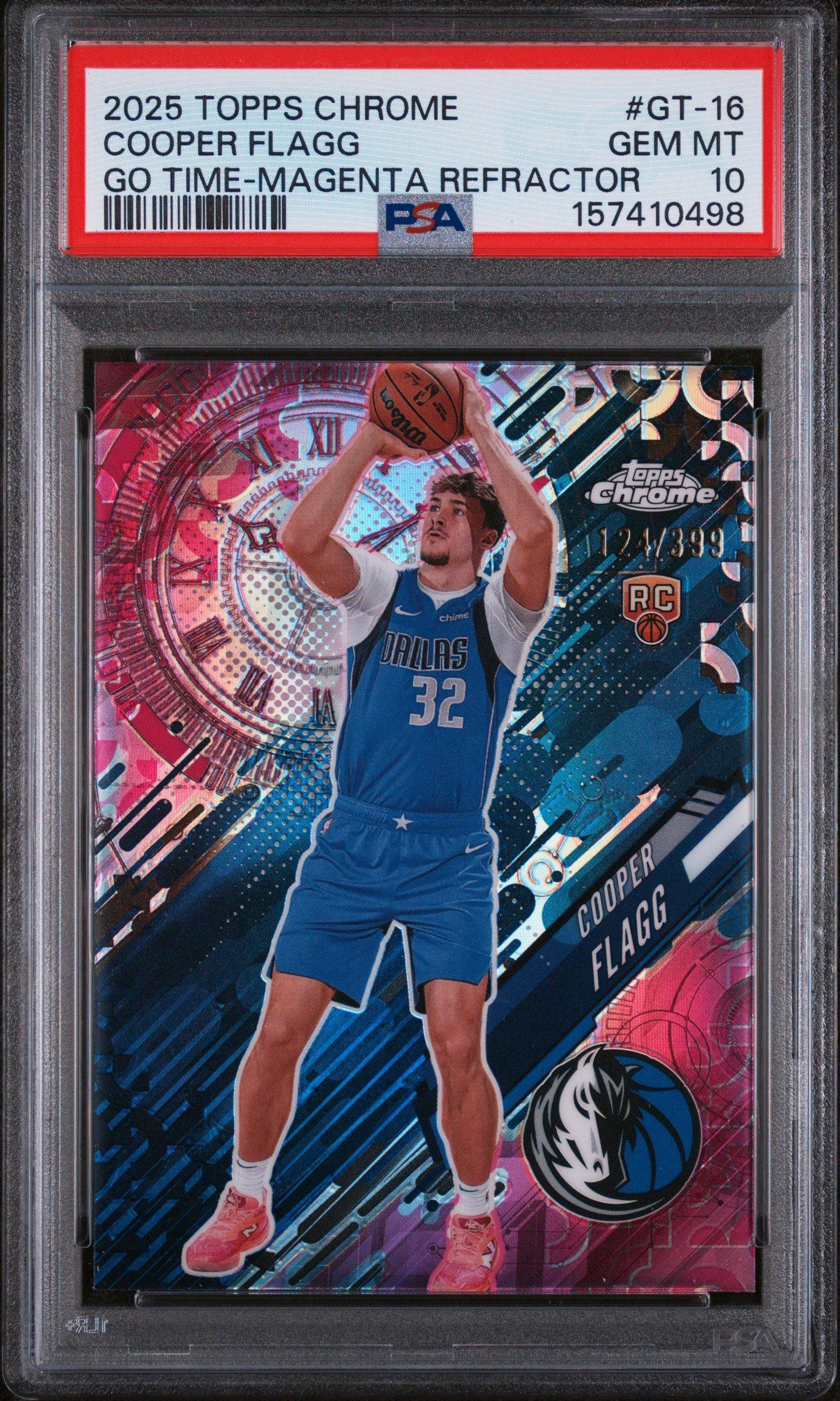 2025 Topps Chrome Go Time Gt-16 Cooper Flagg Magenta Refractor PSA