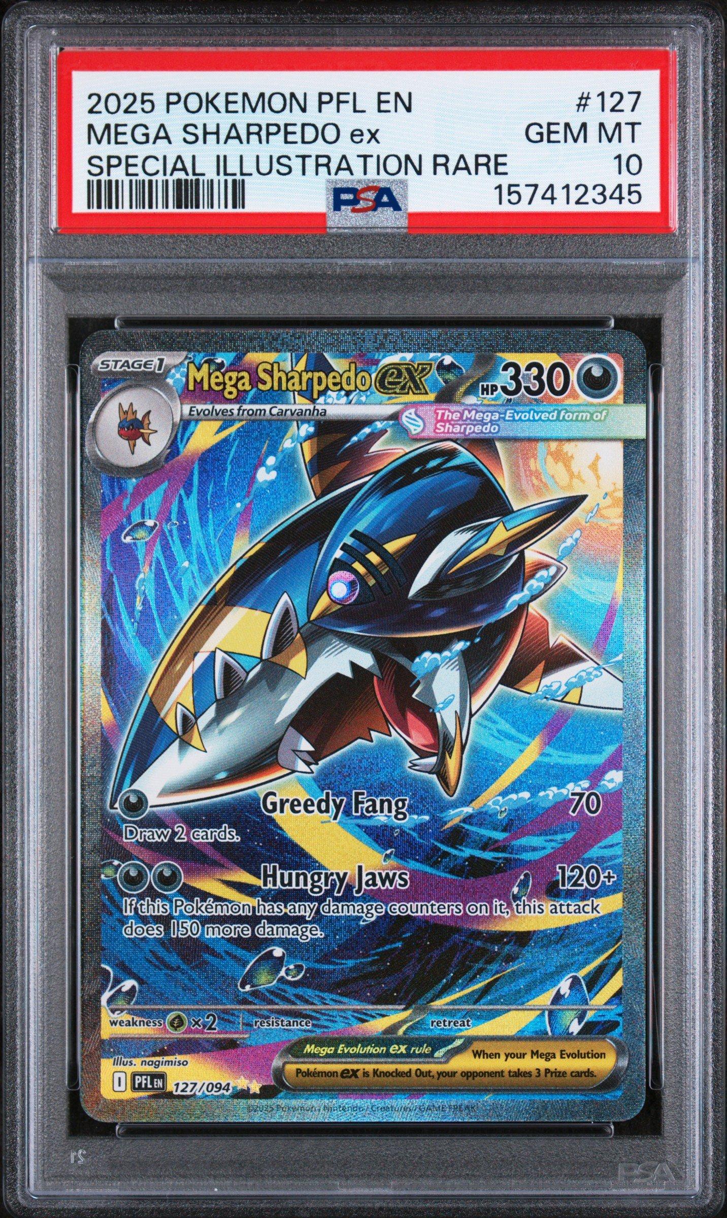 2025 Pokemon Pfl En-phantasmal Flames 127 Mega Sharpedo Ex Special