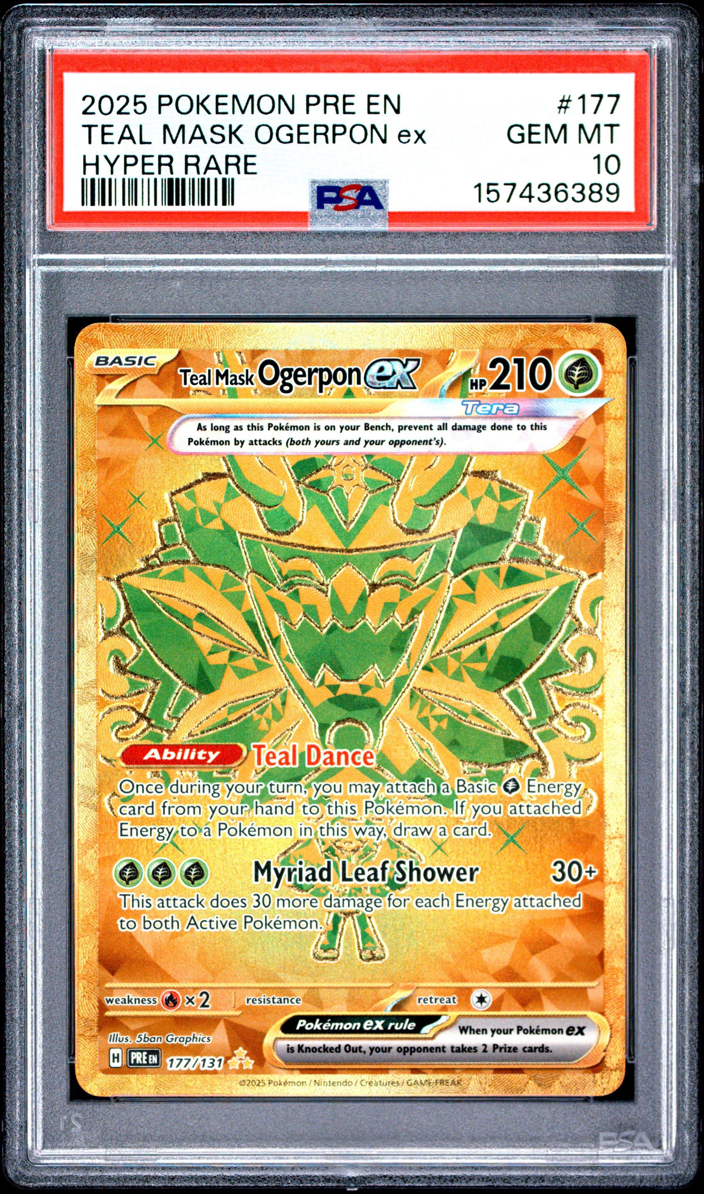 2025 Pokemon Pre En-prismatic Evolutions 177 Teal Mask Ogerpon Ex