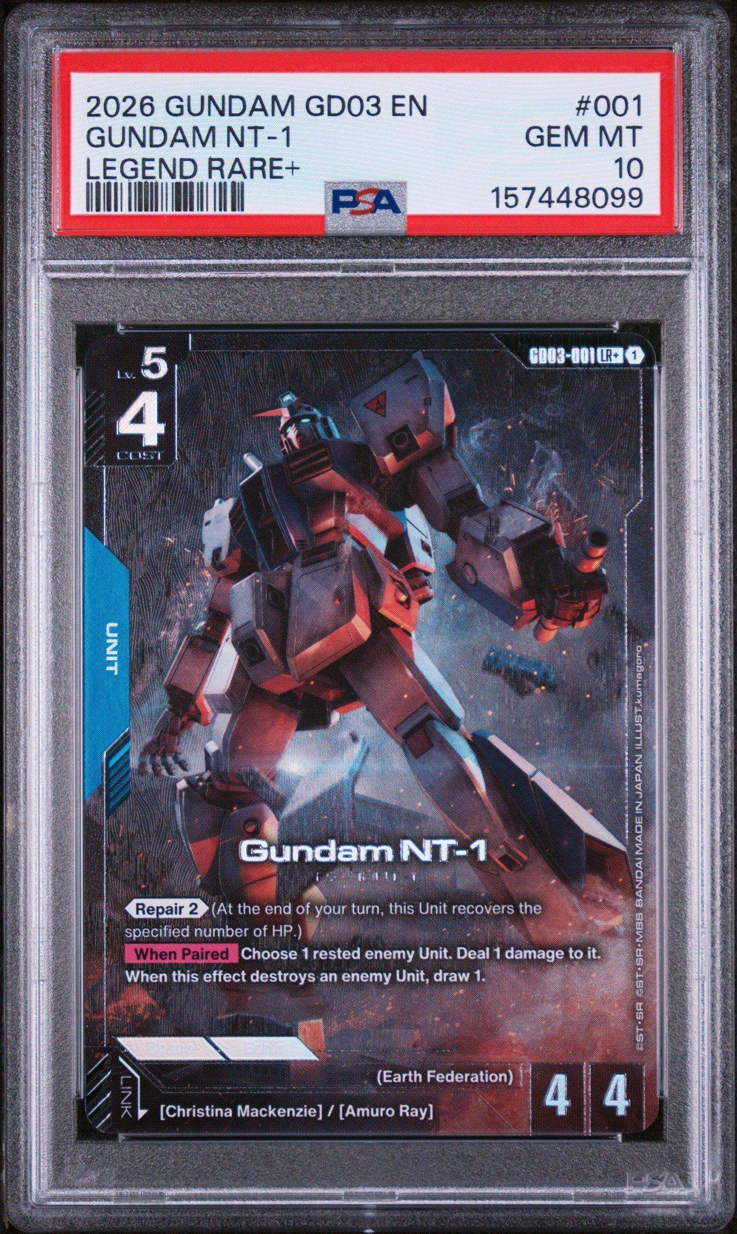 2026 Gundam Gd03-steel Requiem 001 Gundam Nt-1 Legend Rare+ PSA 10