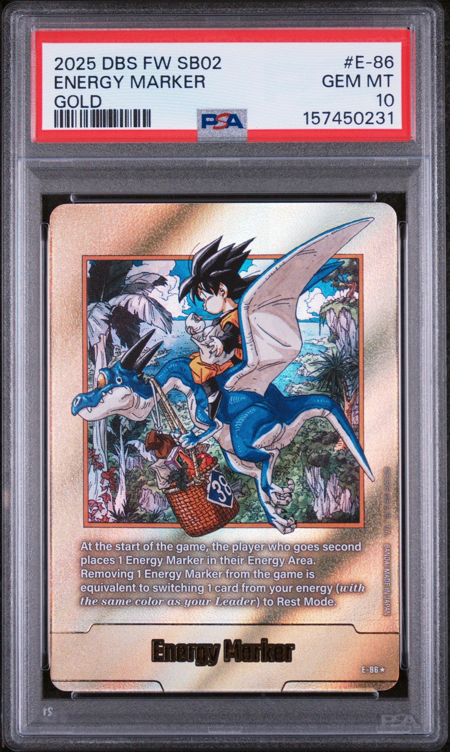 PSA10 DBS FW SB02 JP エナジーマーカー ゴールド6055 2025 Dragon Ball Super Card Game Fusion World Manga Booster 02 E