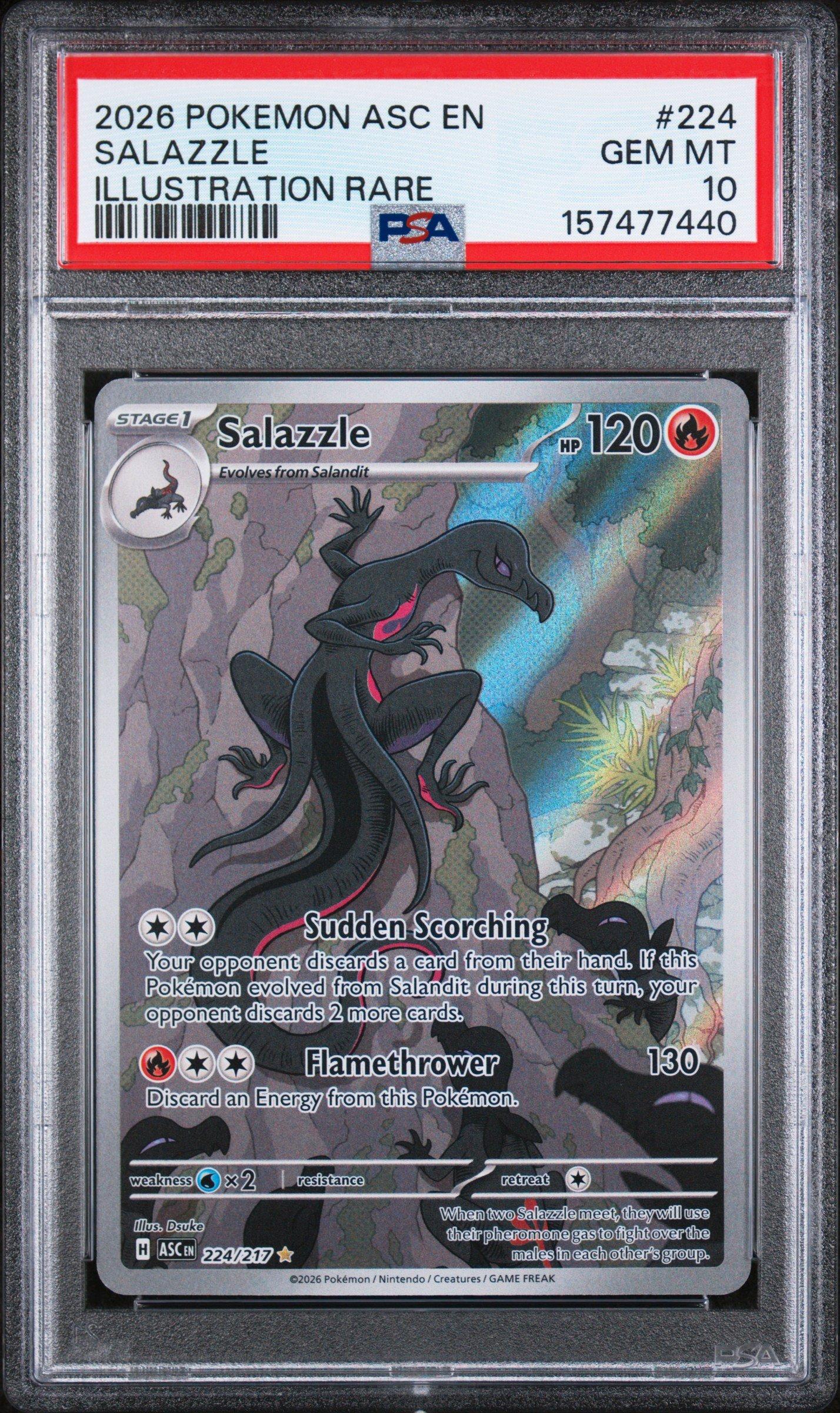2026 Pokemon Asc En-ascended Heroes 224 Salazzle Illustration Rare