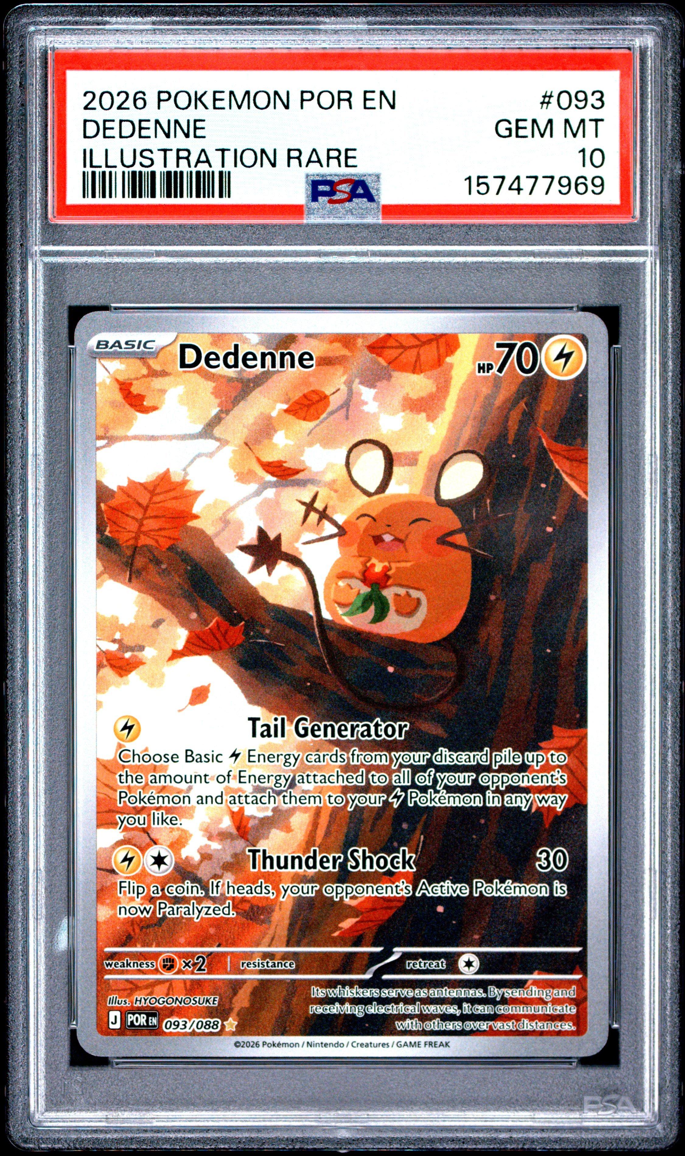 2026 Pokemon Por En-perfect Order 093 Dedenne Illustration Rare