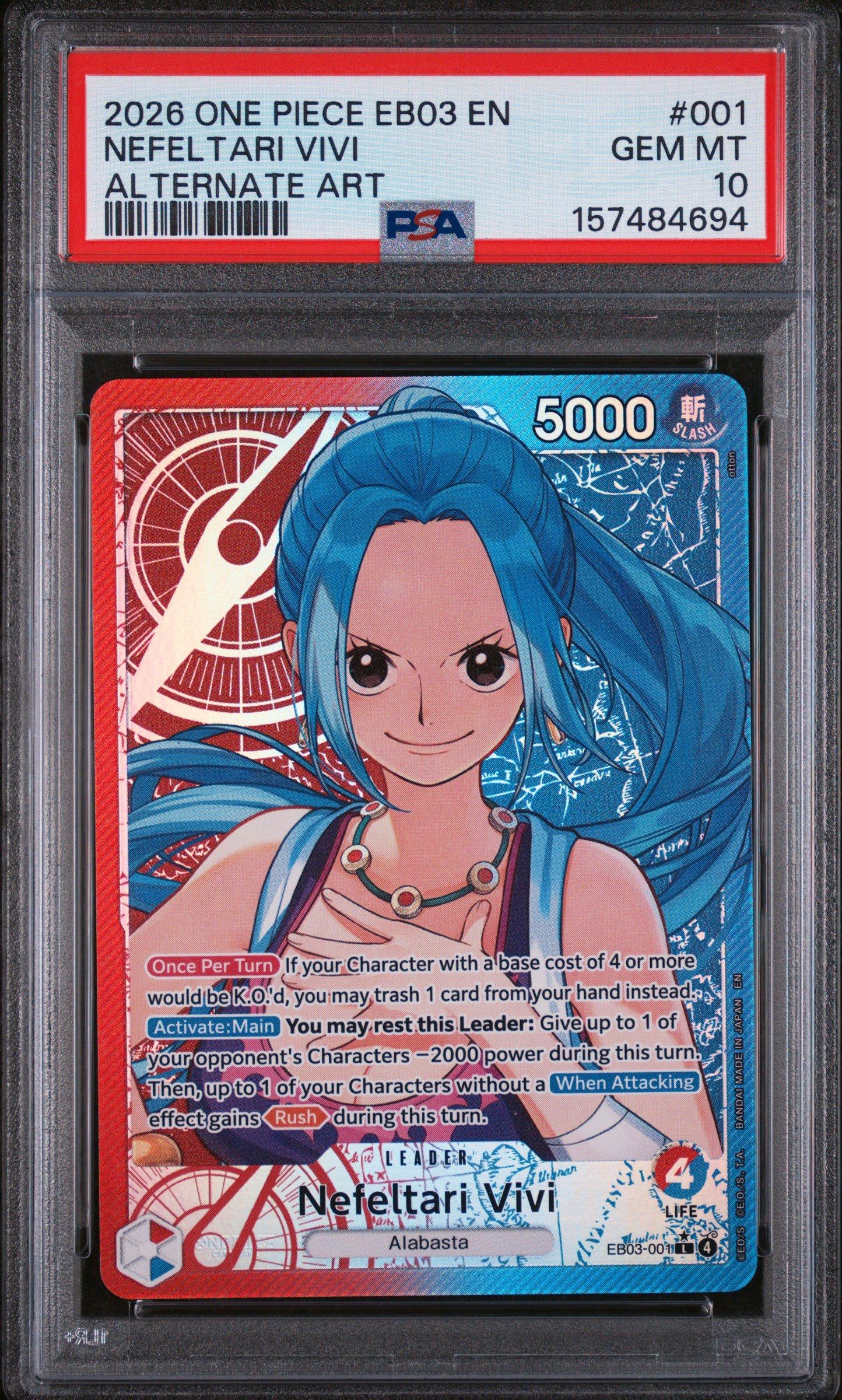 ネフェルタリ・ビビ EB03-001 PSA10 2026 One Piece Eb03-extra Booster -one Piece Heroines Edition- 001