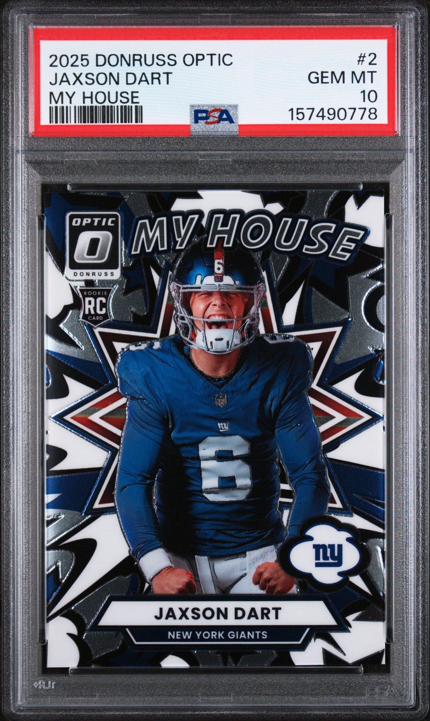 2025 Panini Donruss Optic My House 2 Jaxson Dart PSA 10 Graded