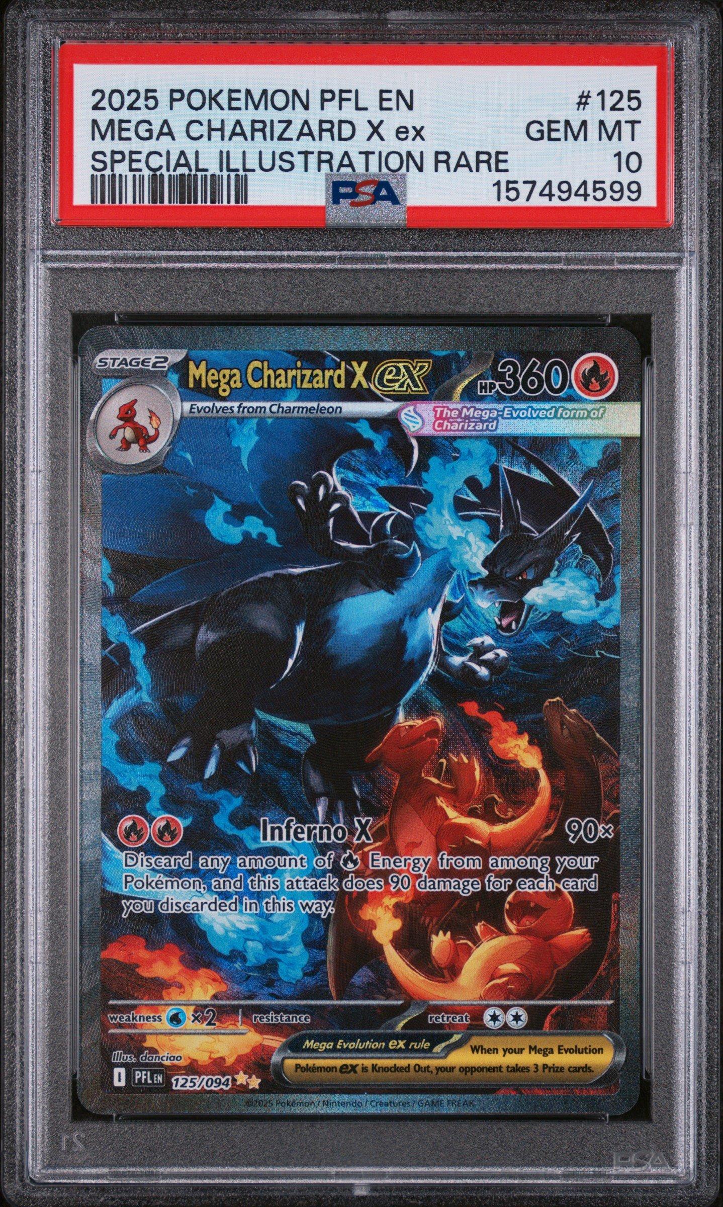 2025 Pokemon Pfl En-phantasmal Flames 125 Mega Charizard X Ex