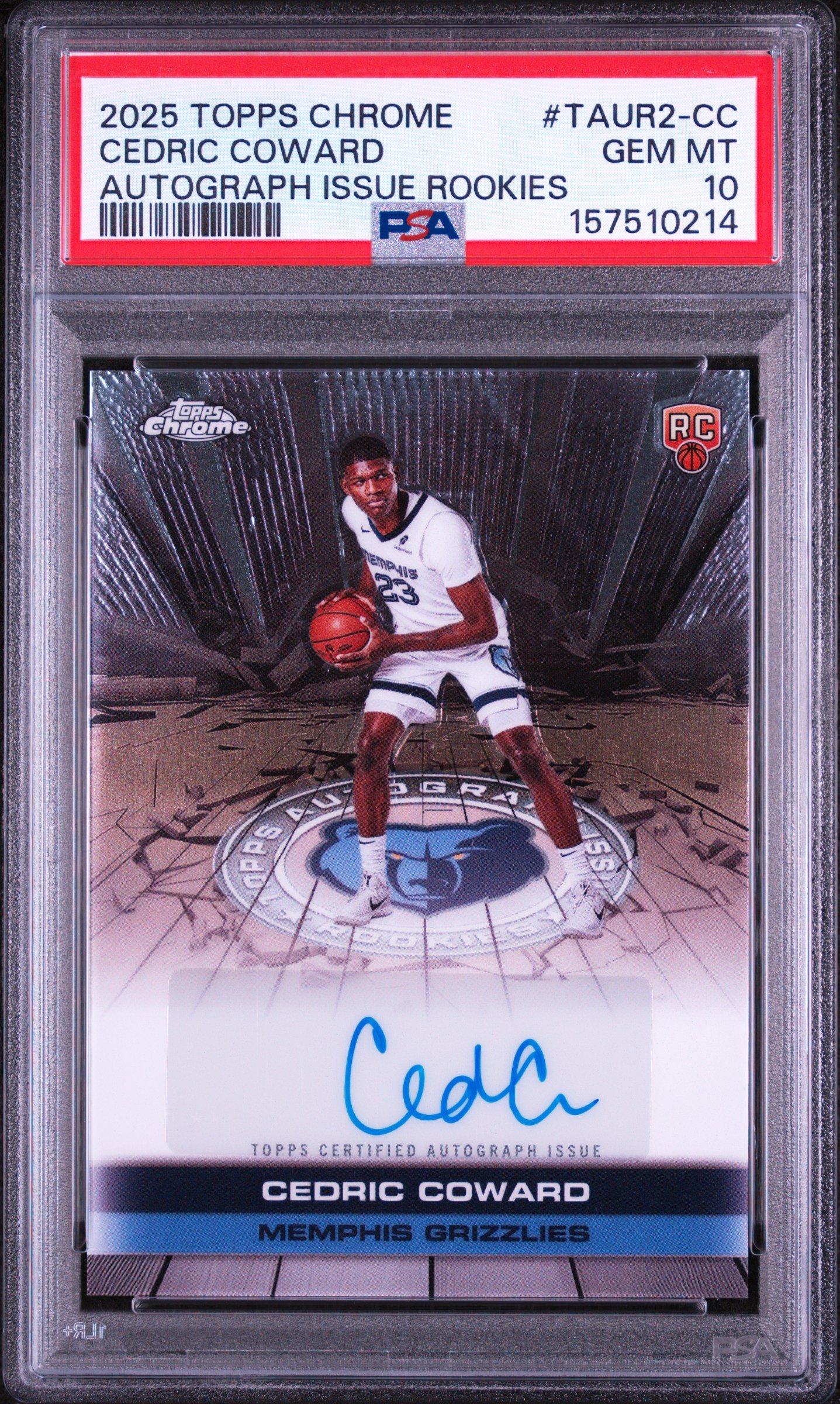 2025 Topps Chrome Autograph Issue Rookies Taur2-cc Cedric Coward