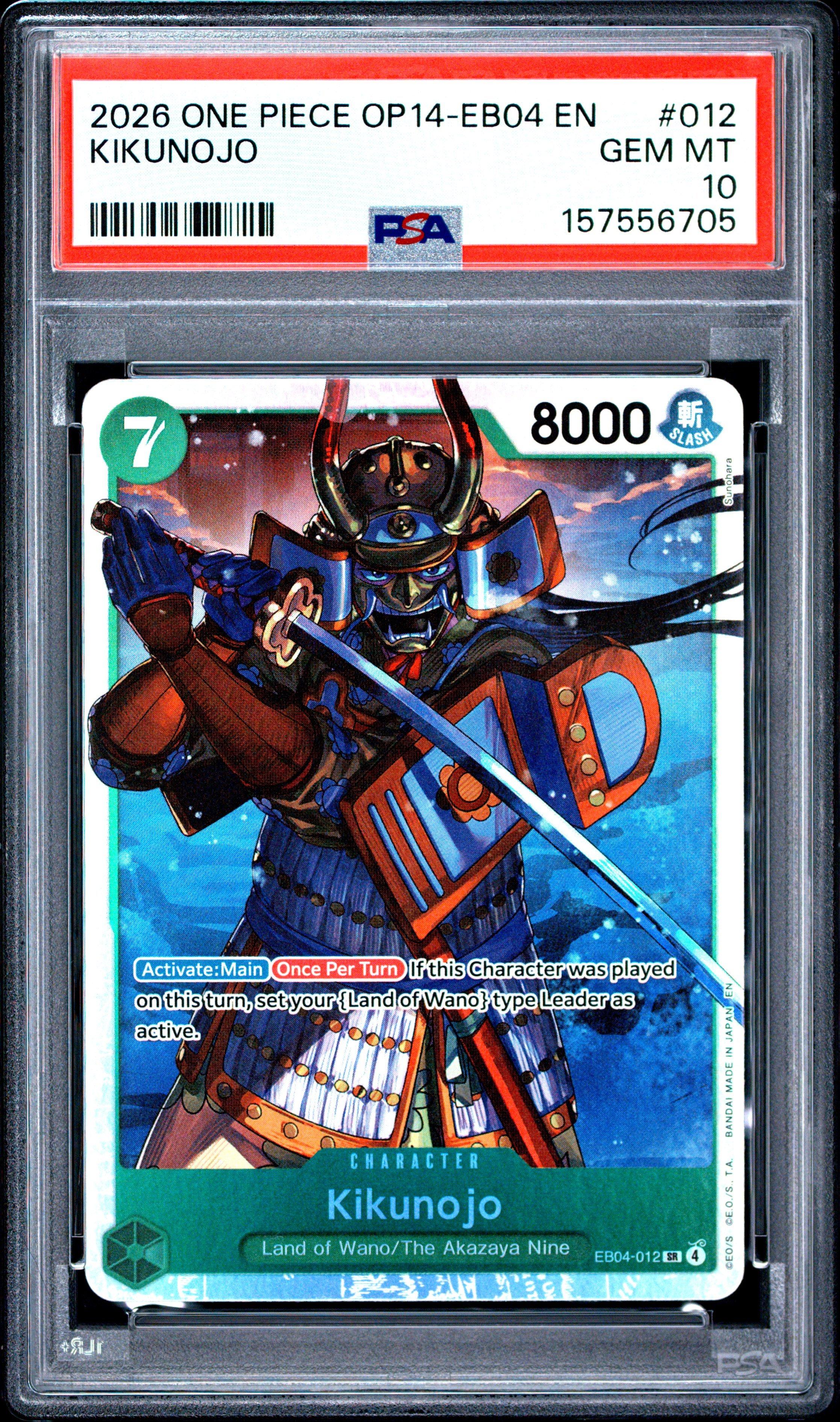 2026 One Piece Op14-eb04-the Azure Sea's Seven 012 Kikunojo PSA 10