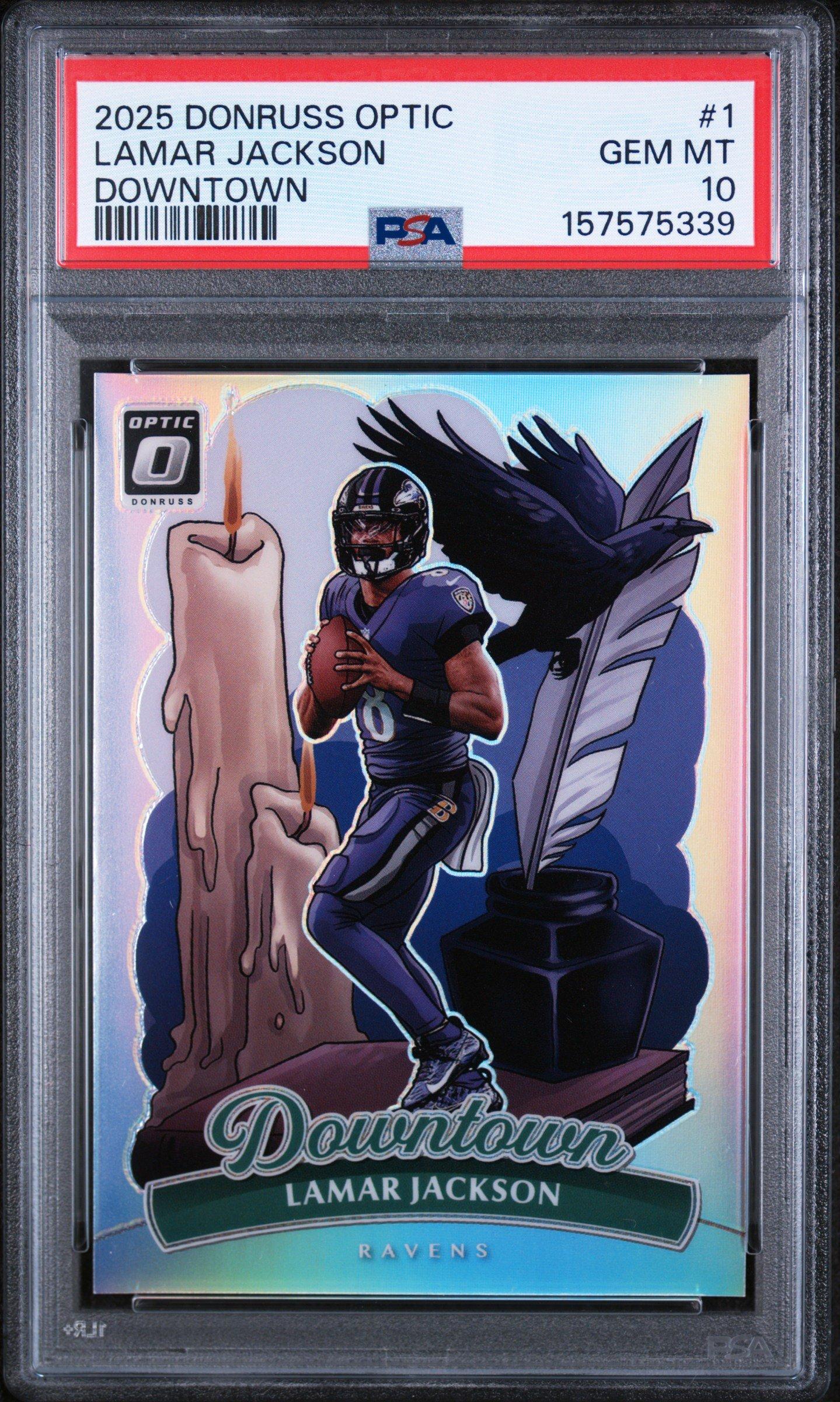 lamar jackson graded card 2021 Panini Certified Certified Stars Cs-21 Lamar Jackson Mirror Orange PSA  10