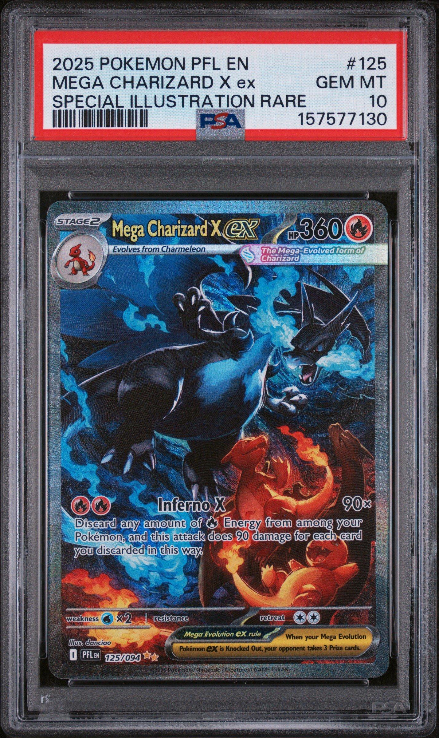 2025 Pokemon Pfl En-phantasmal Flames 125 Mega Charizard X Ex