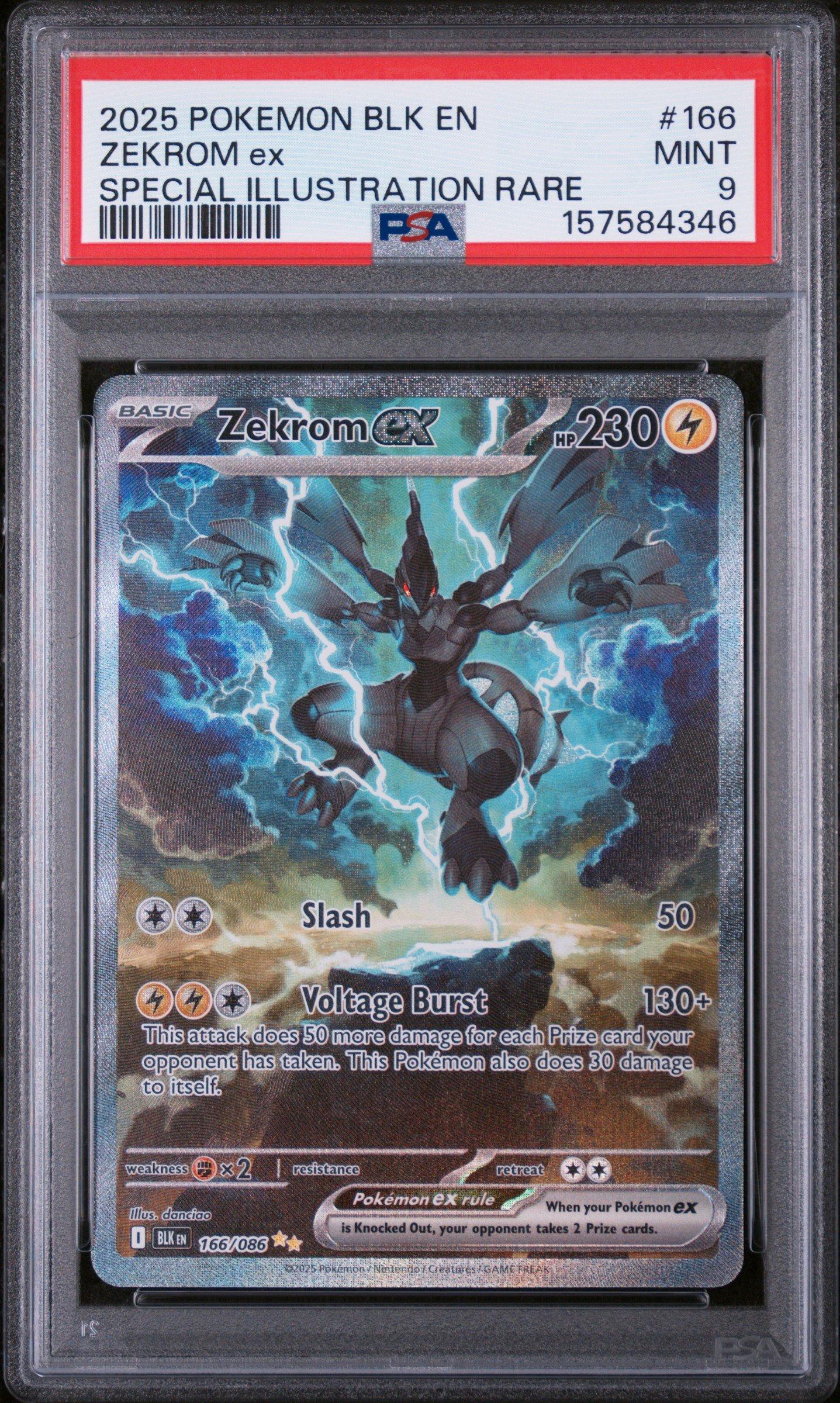 2025 Pokemon Blk En-black Bolt 166 Zekrom Ex Special Illustration