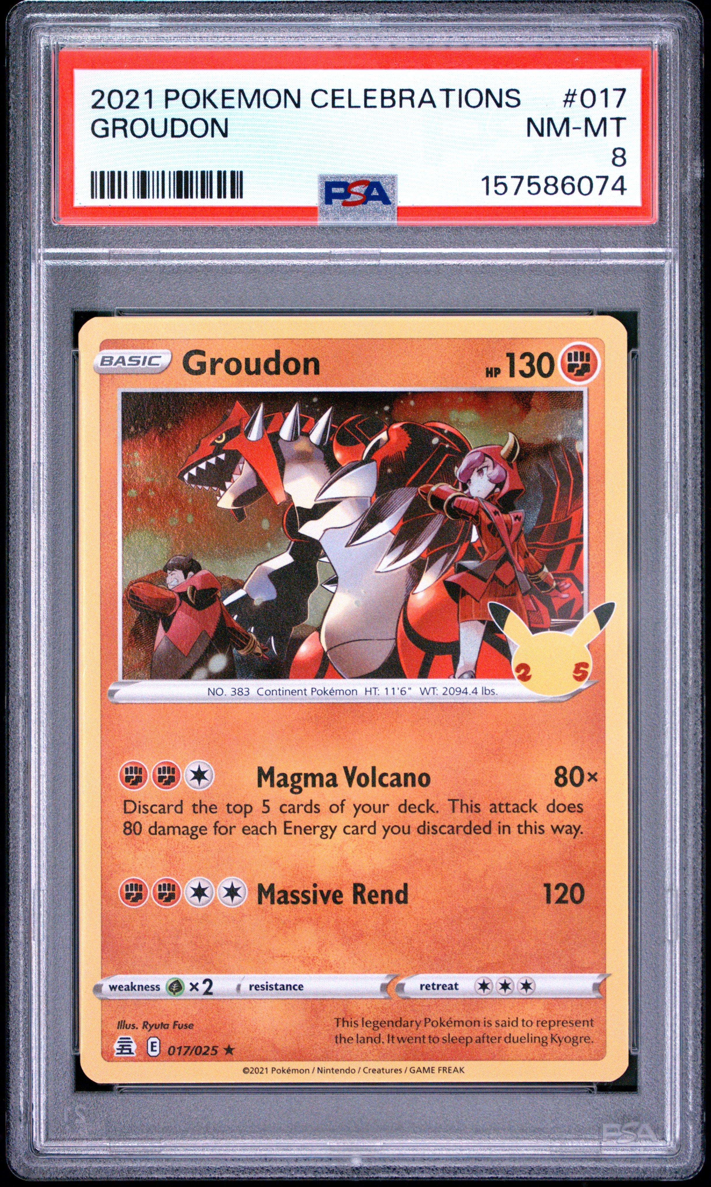 2021 Pokemon Celebrations 017 Groudon PSA 8 Graded Card | GameStop