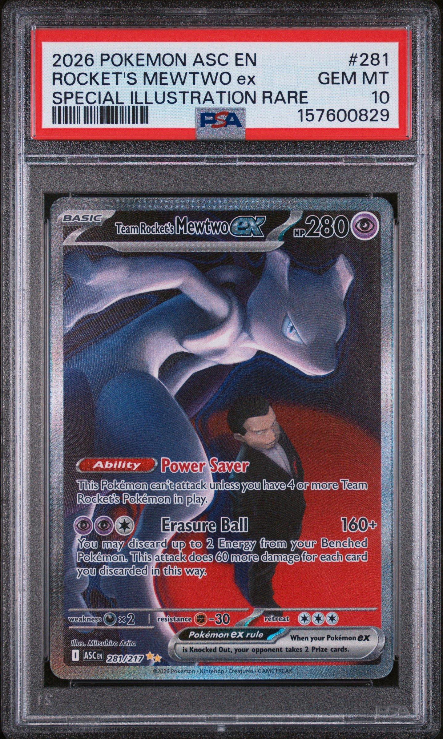 デッド・シャーク　booster2 psa10 2026 Pokemon Asc En-ascended Heroes 281 Team Rocket's Mewtwo Ex