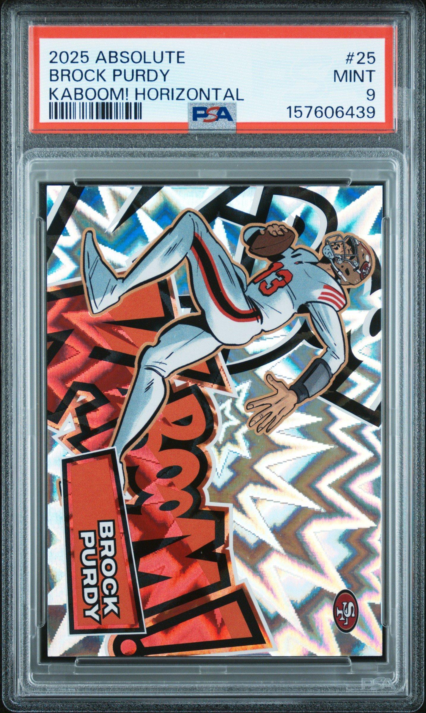 2025 Panini Absolute Kaboom! Horizontal 25 Brock Purdy PSA 9