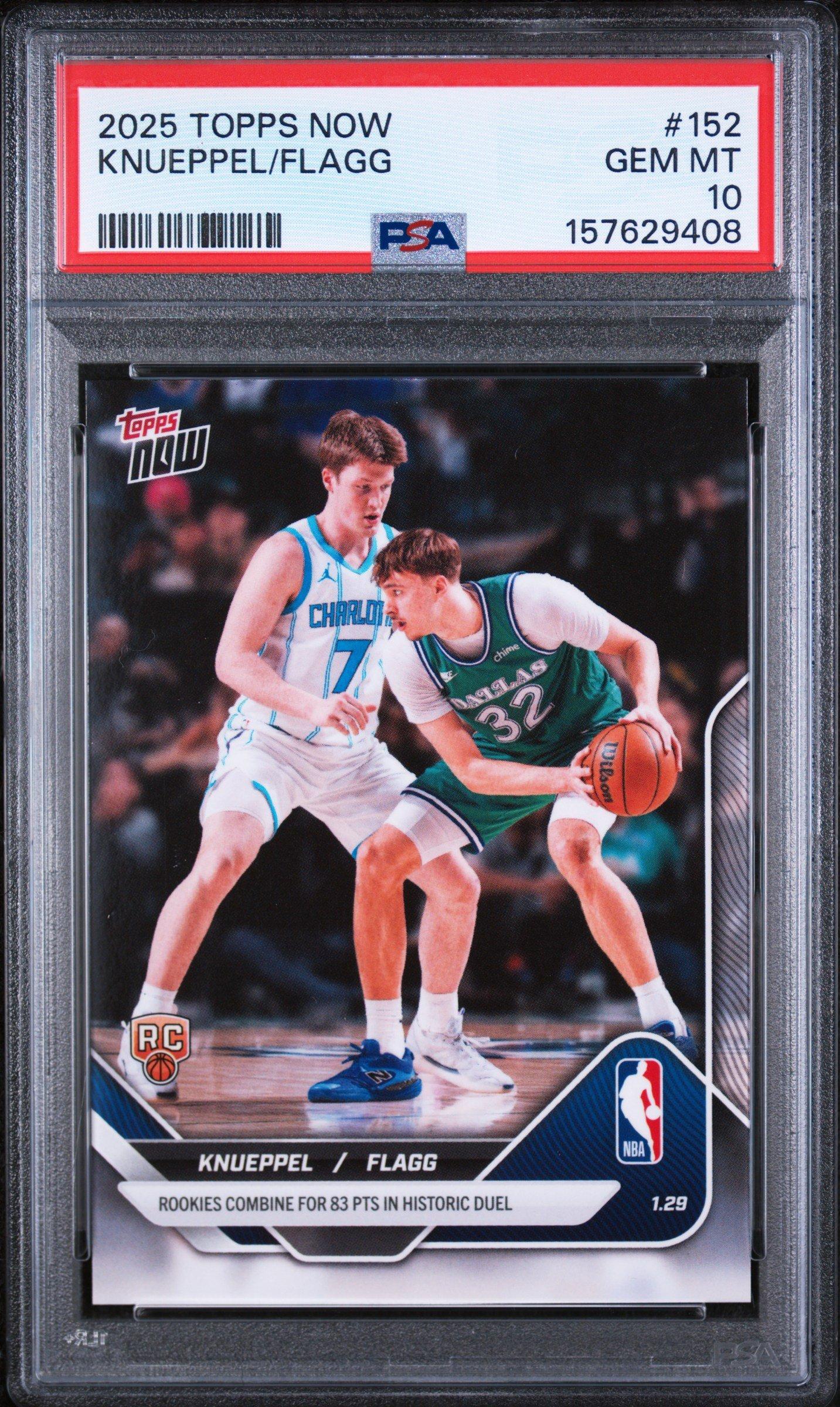 2025 Topps Now 152 Cooper Flagg\kon Knueppel PSA 10 Graded Card 