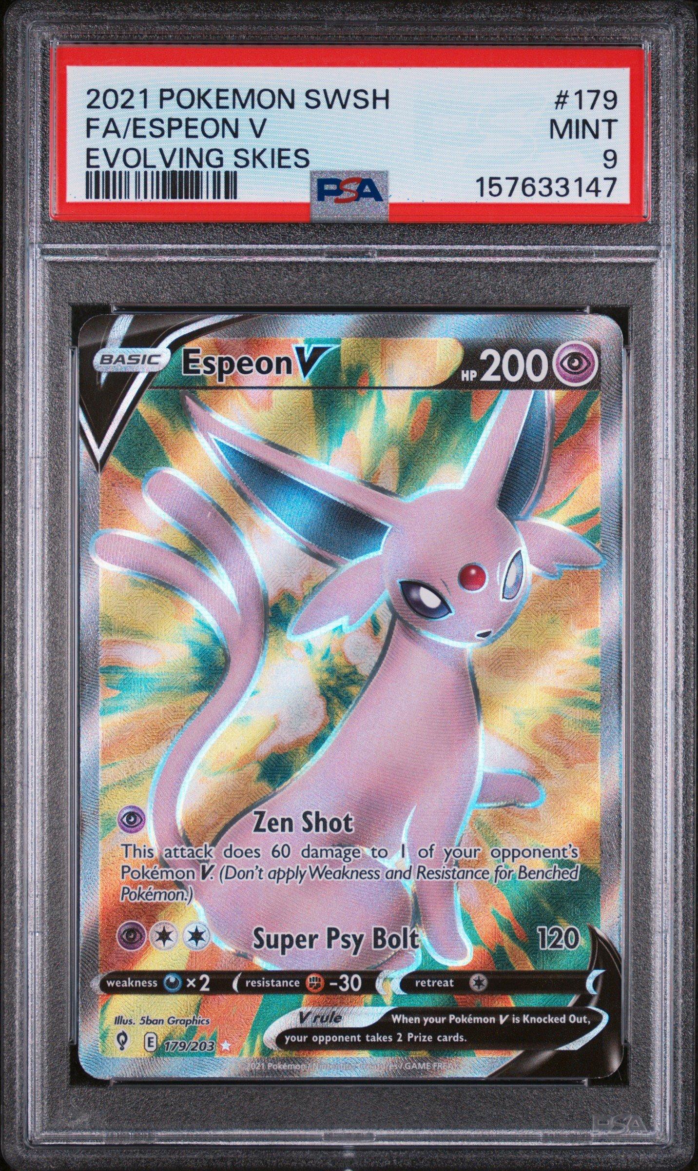 2021 Pokemon Sword & Shield Evolving Skies 179 Full Art/espeon V