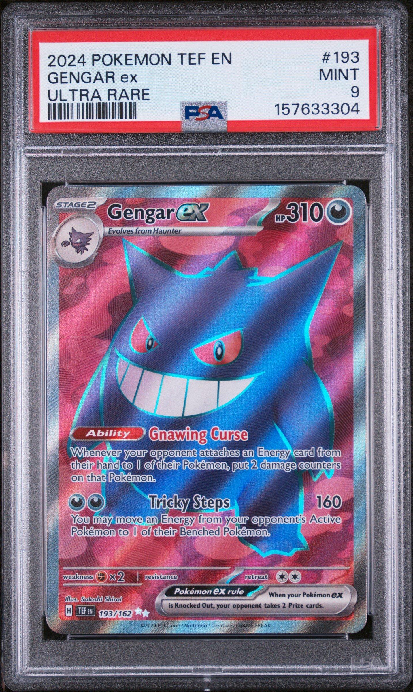 2024 Pokemon Tef En-temporal Forces 193 Gengar Ex Ultra Rare PSA 9