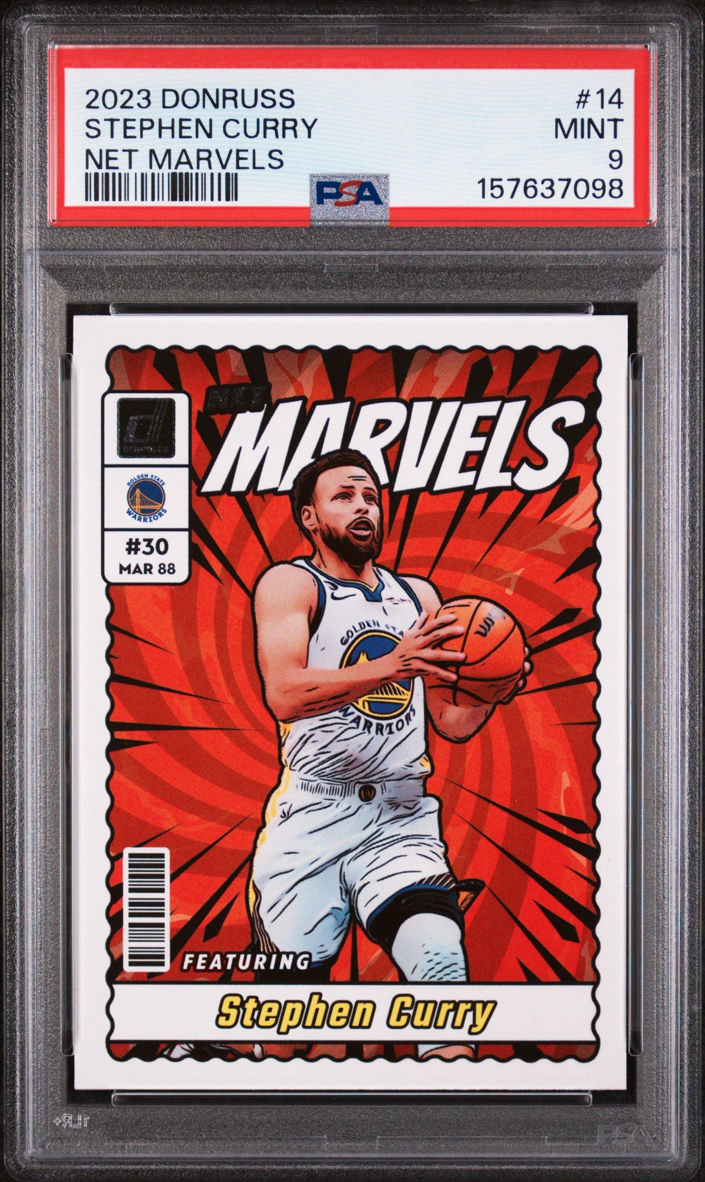 2023 Panini Donruss Net Marvels 14 Stephen Curry PSA 9 Graded Card
