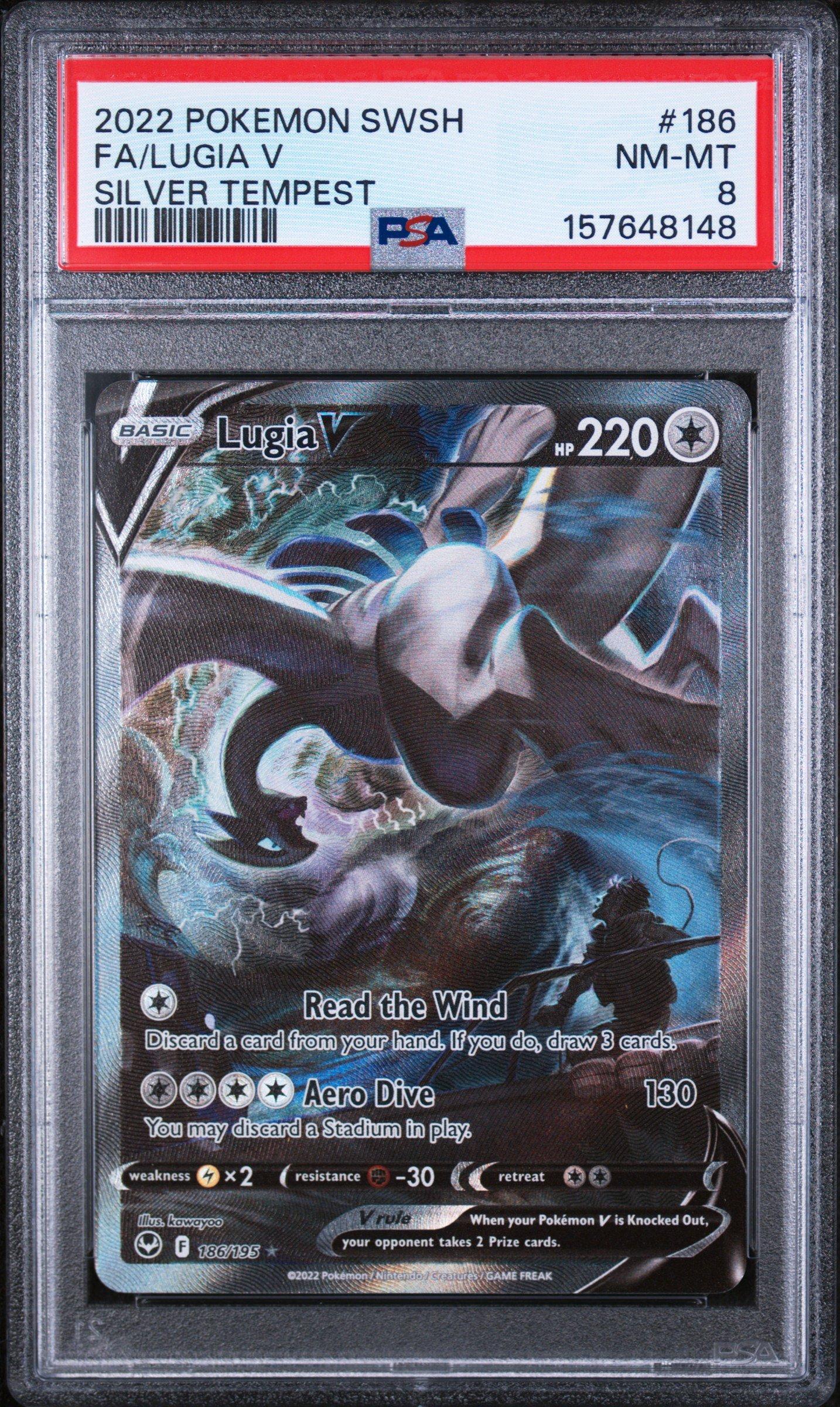 new lugia pokemon card V #186 EXTENDED ART art depiction of Lugia that makes it a true standout piece 2022 Pokemon Sword & Shield