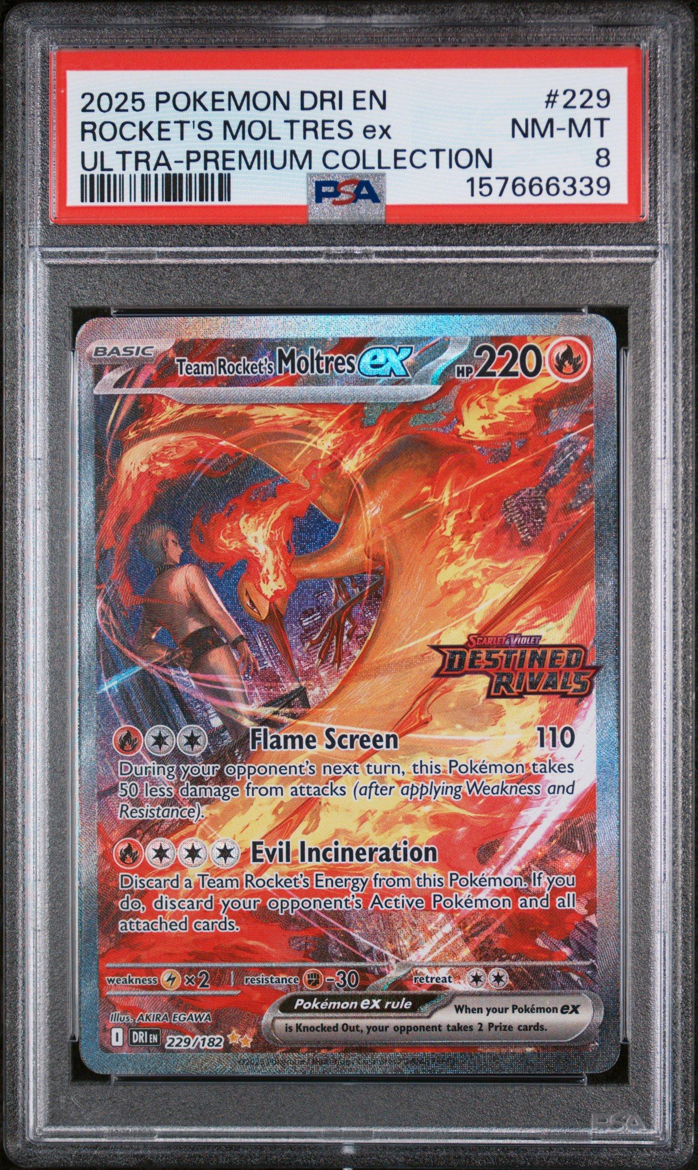2025 Pokemon Dri En-destined Rivals 229 Team Rocket's Moltres Ex