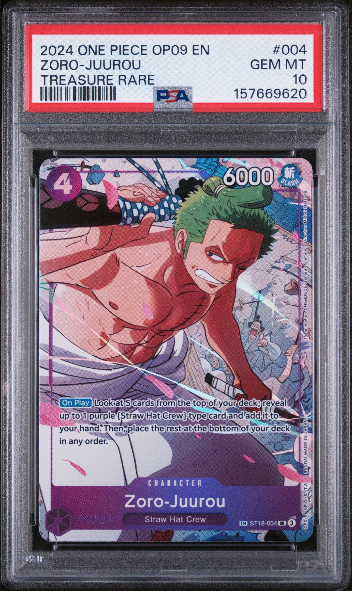 2024 One Piece Op09-emperors In The World 004 Zoro-juurou Treasure Rare PSA 10
