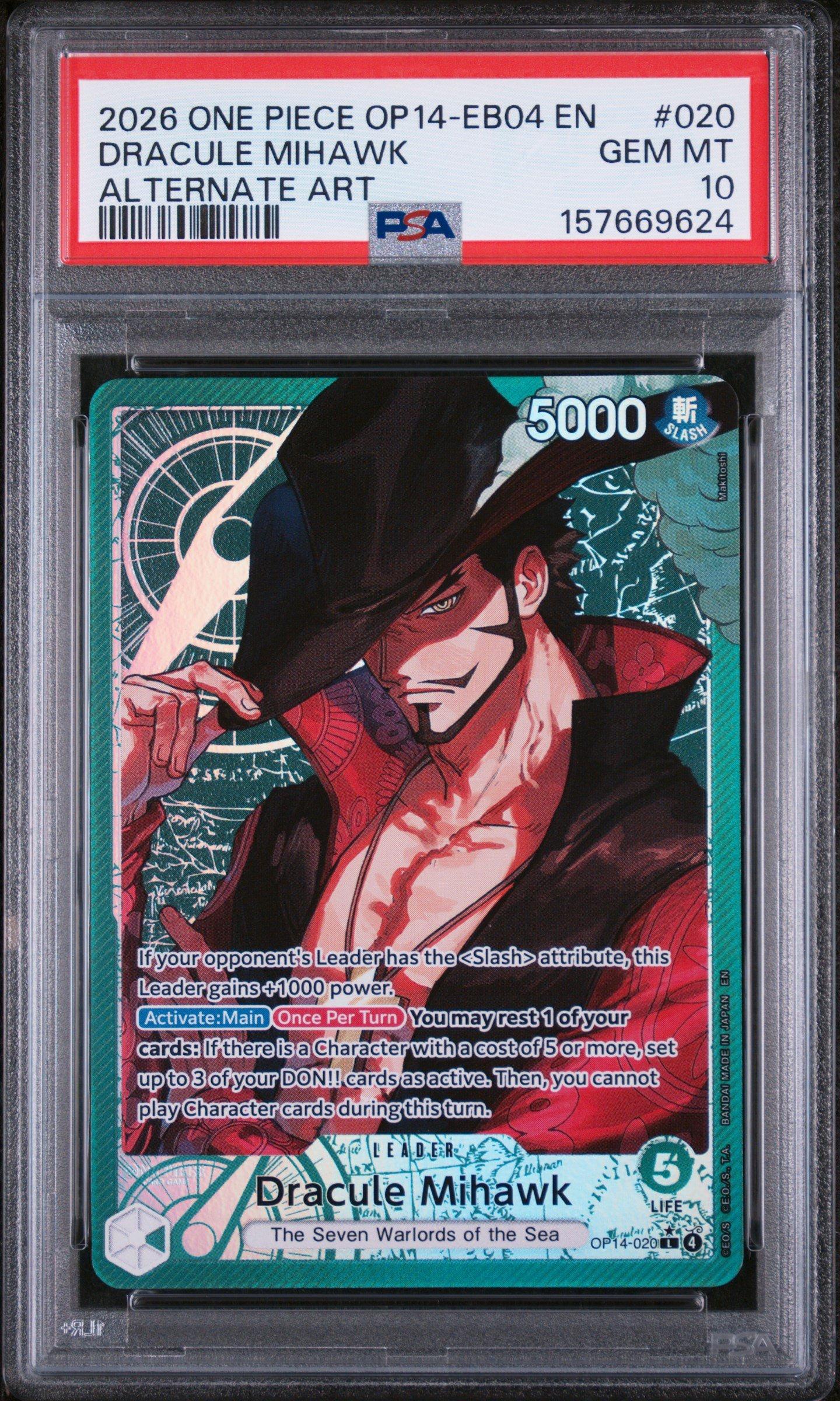 2026 One Piece Op14-eb04-the Azure Sea's Seven 020 Dracule Mihawk