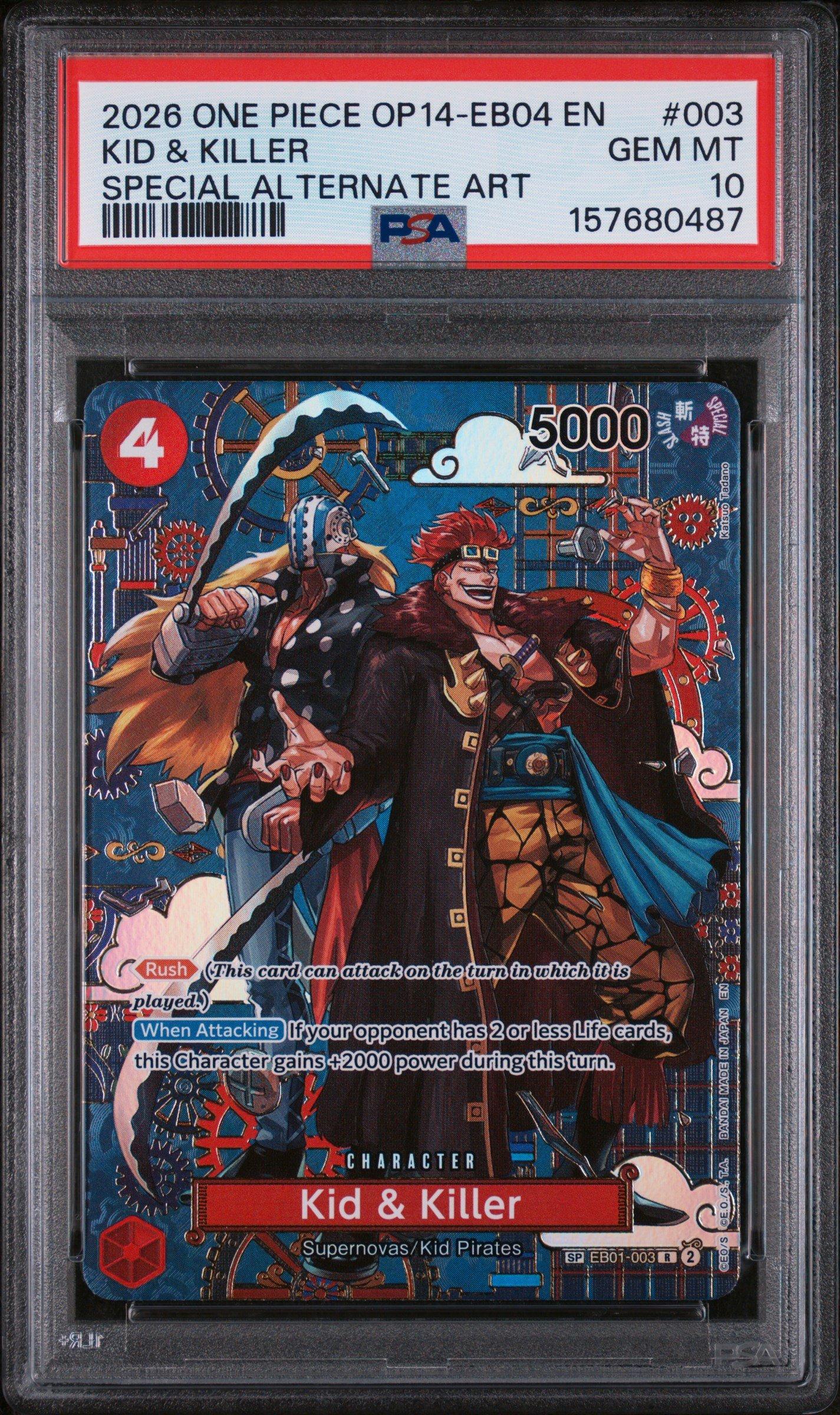 2026 One Piece Op14-eb04-the Azure Sea's Seven 003 Kid & Killer