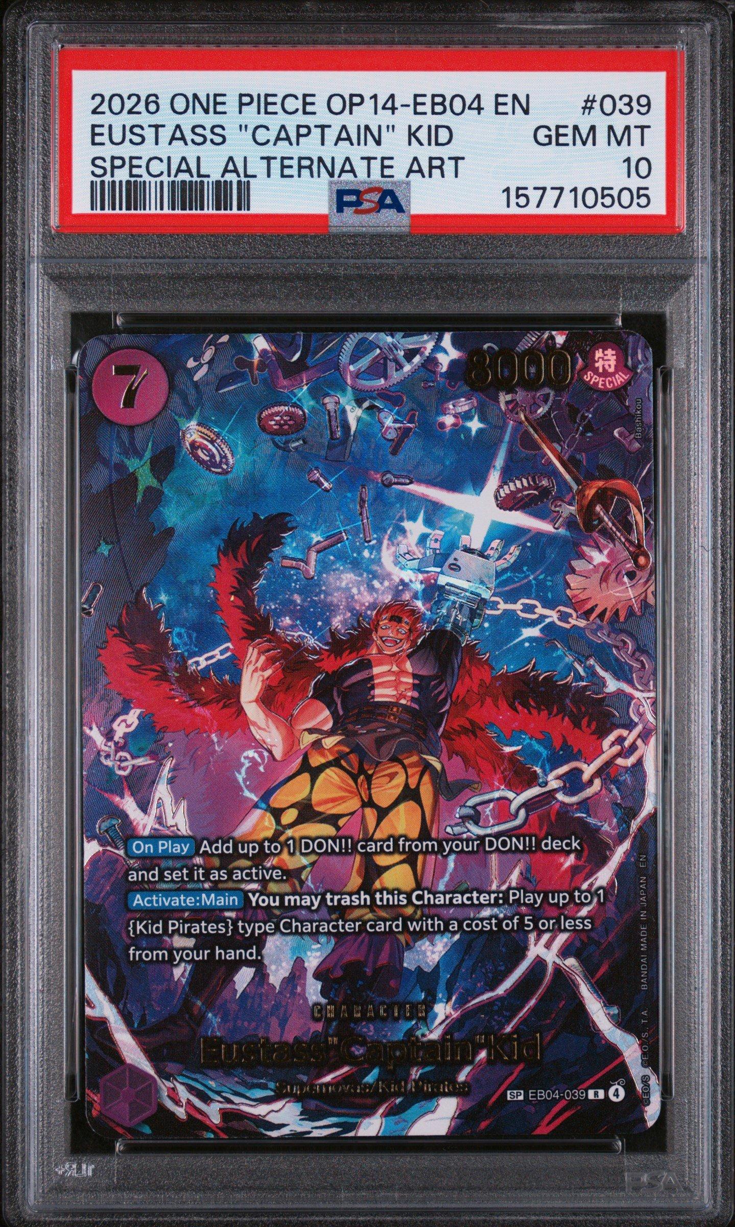 ユースタス・キッド PSA10 2026 One Piece Op14-eb04-the Azure Sea's Seven 039 Eustass
