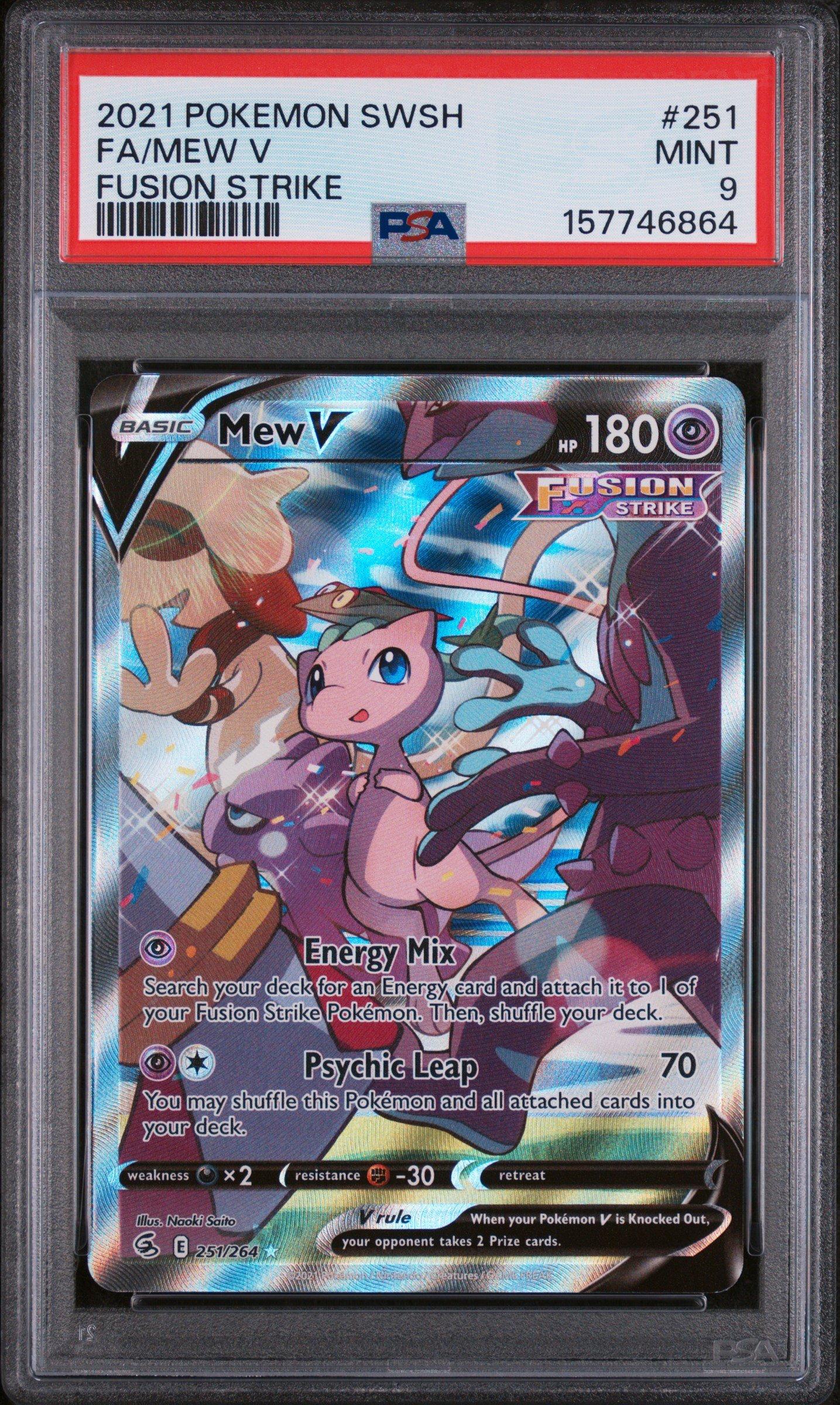 pokemon card mew v 2023 Pokemon Sword & Shield Crown Zenith Full Art Mew V #60 CGC 9.5 MINT+  on Fanatics Collect