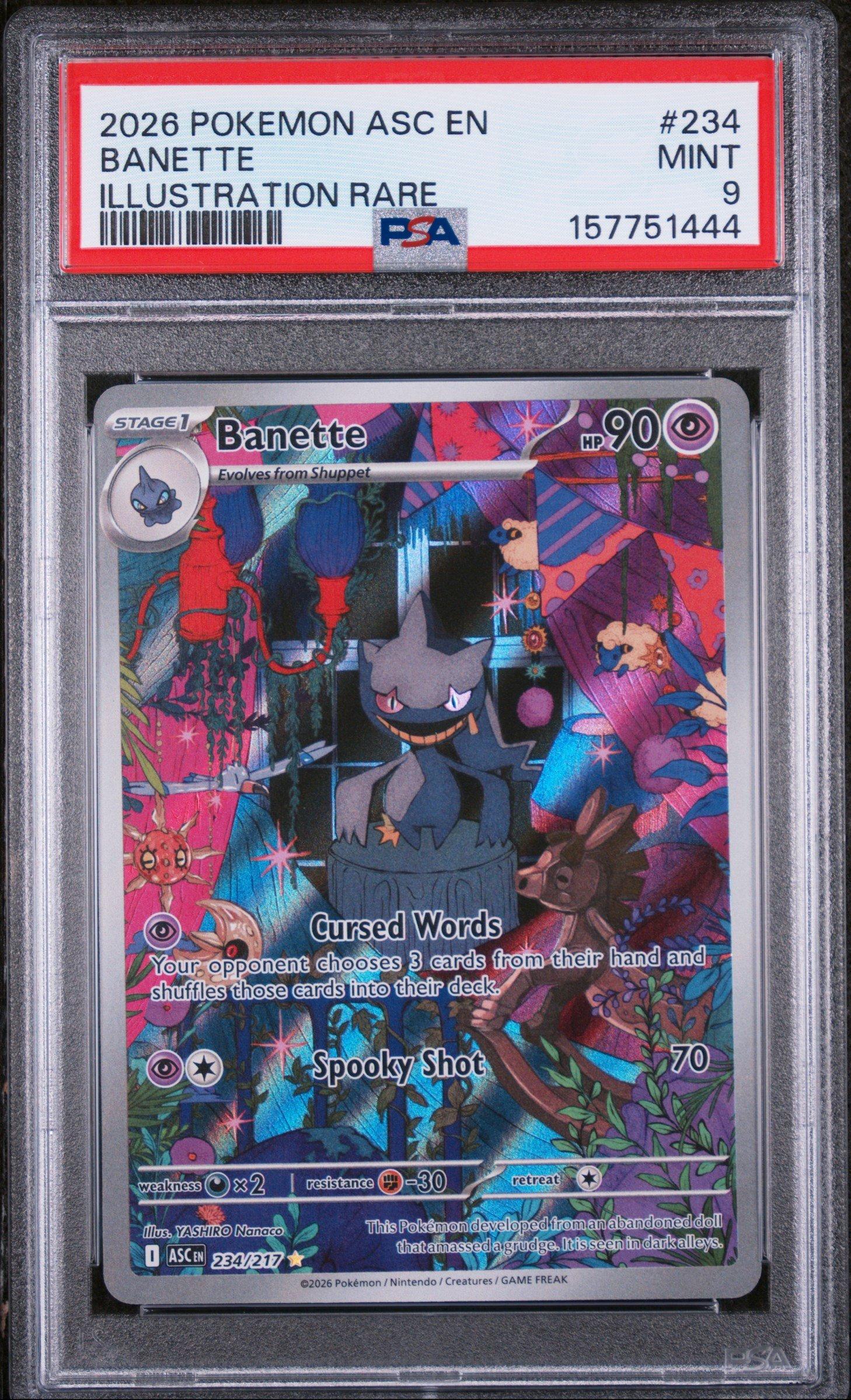 2026 Pokemon Asc En-ascended Heroes 234 Banette Illustration Rare PSA 9  Graded Card | GameStop