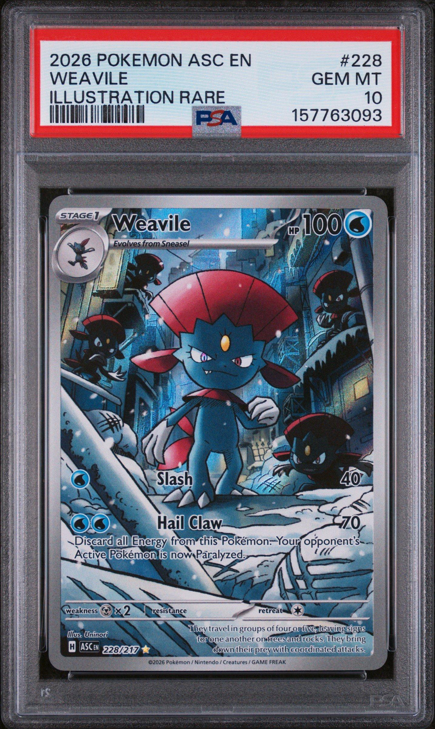 2026 Pokemon Asc En-ascended Heroes 228 Weavile Illustration Rare