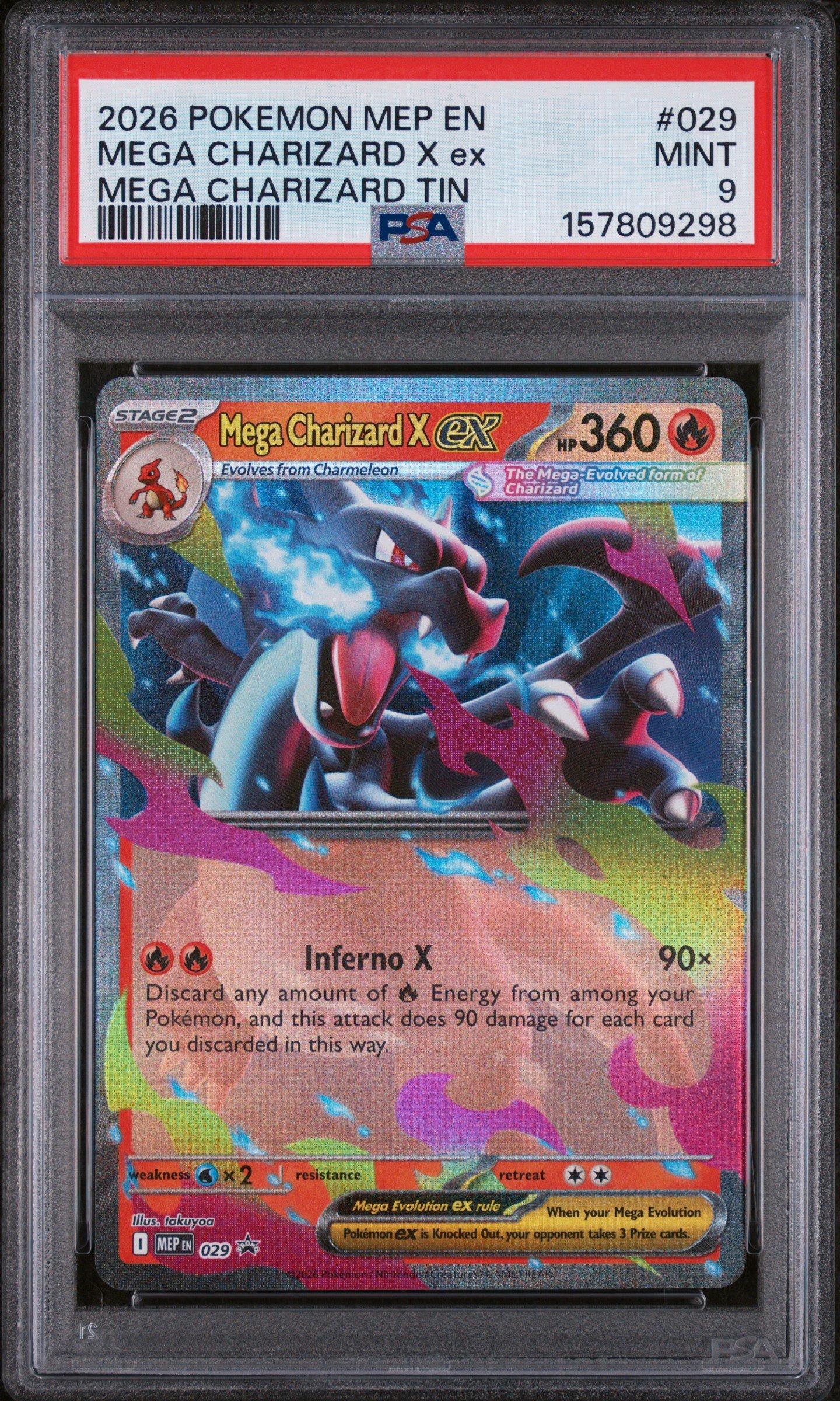 2026 Pokemon Mep En-me Black Star Promo 029 Mega Charizard X Ex