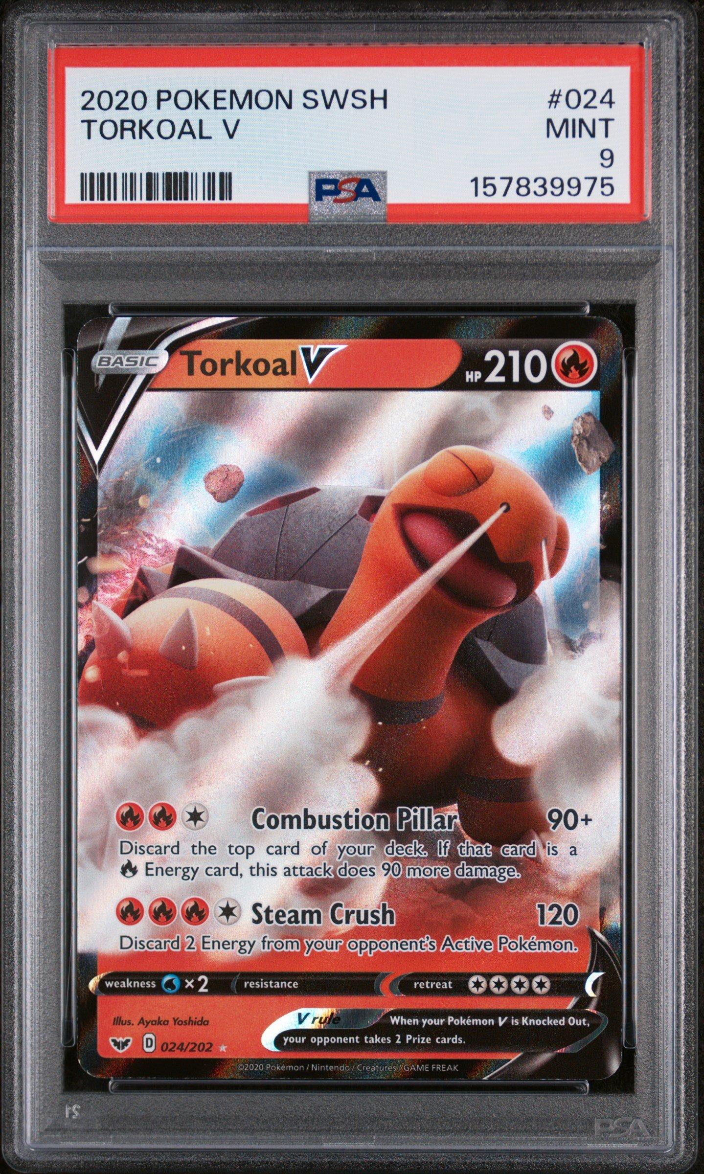 2020 Pokemon Sword & Shield 024 Torkoal V PSA 9 Graded Card | GameStop