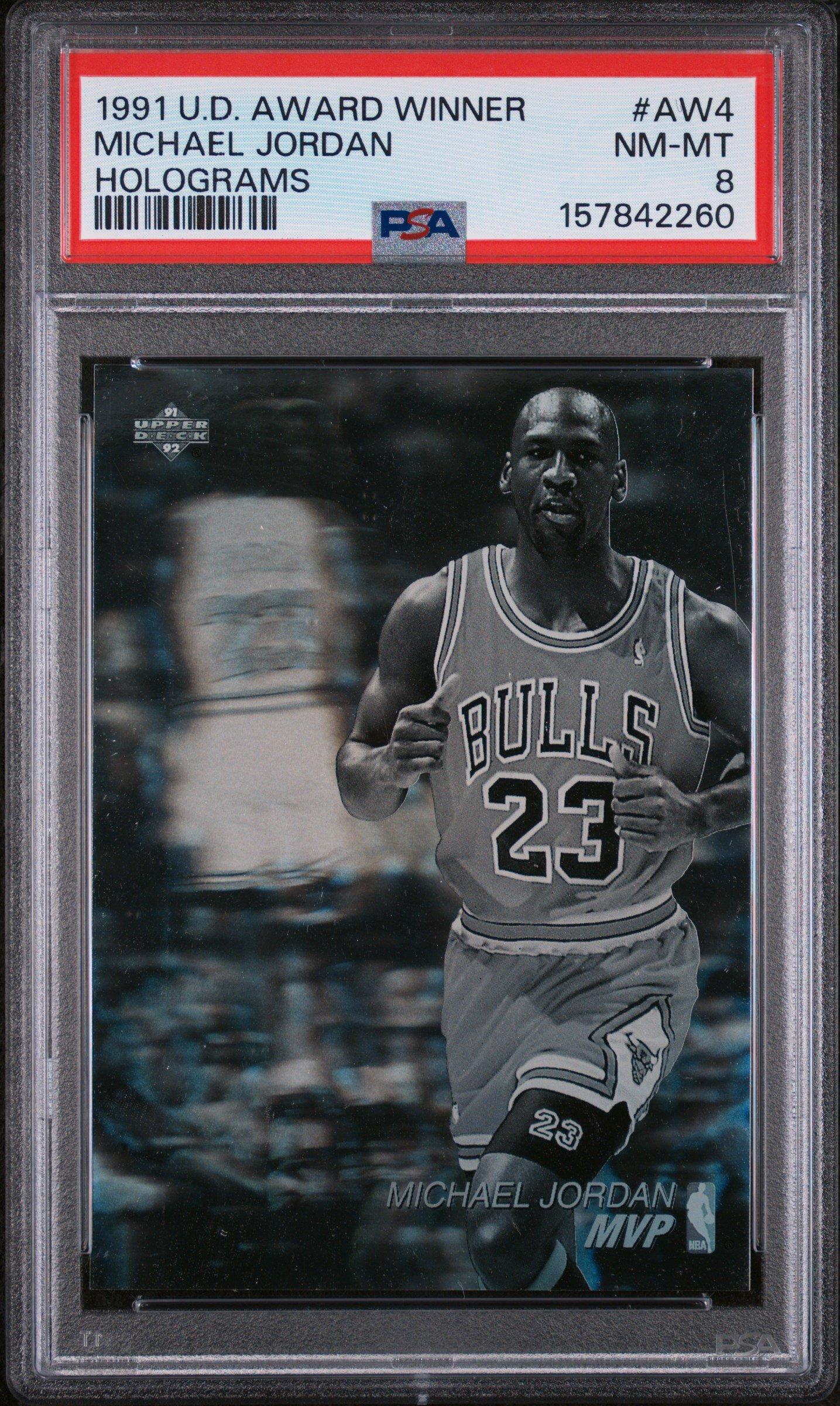 1991 Upper Deck Award Winner Hologram Aw4 Michael Jordan PSA 8 